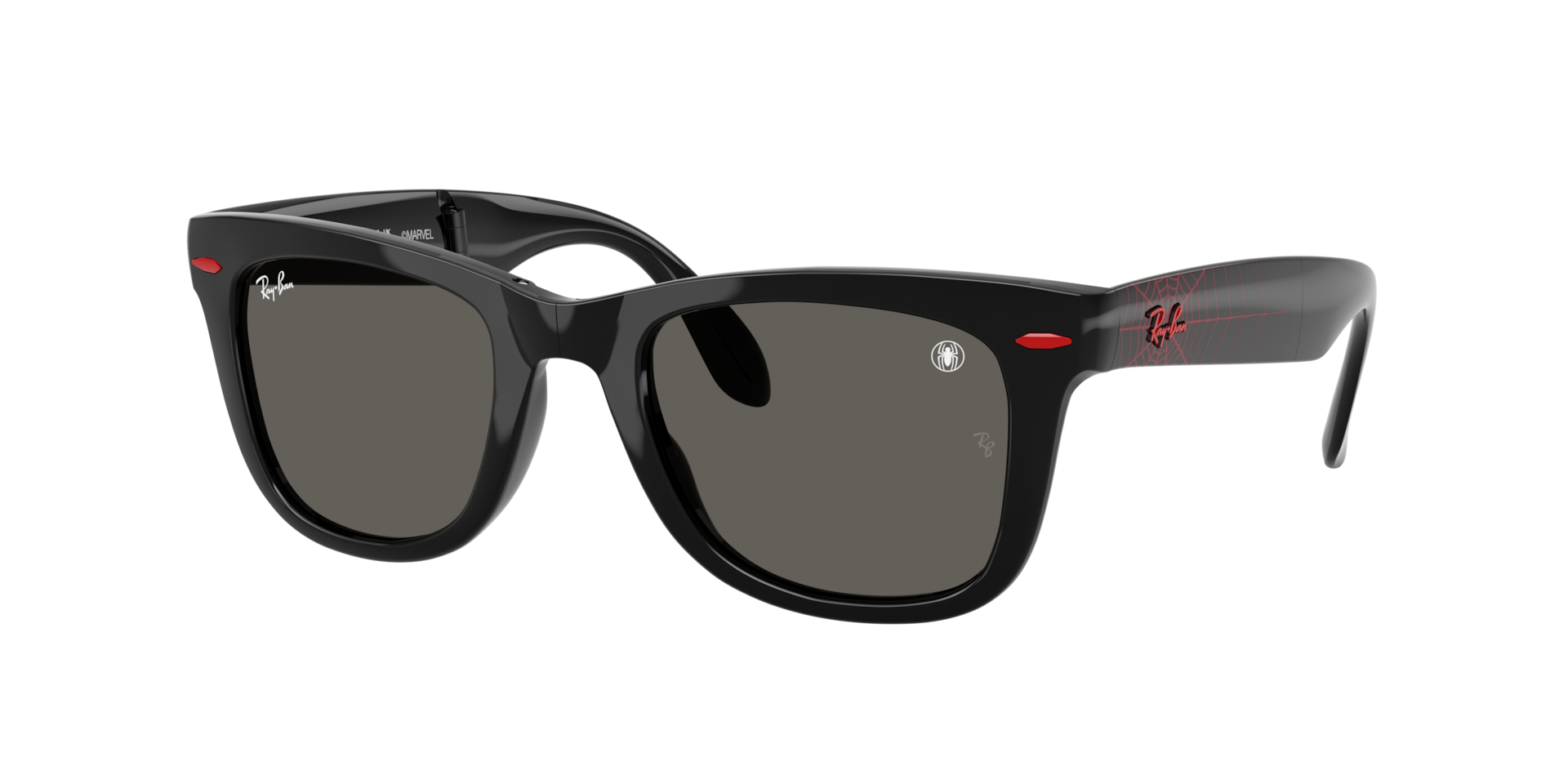 Ray-Ban Man Sunglass Ray-Ban MARVEL© - Spiderman Wayfarer Folding - Frame color: Black, Lens color: Dark Grey