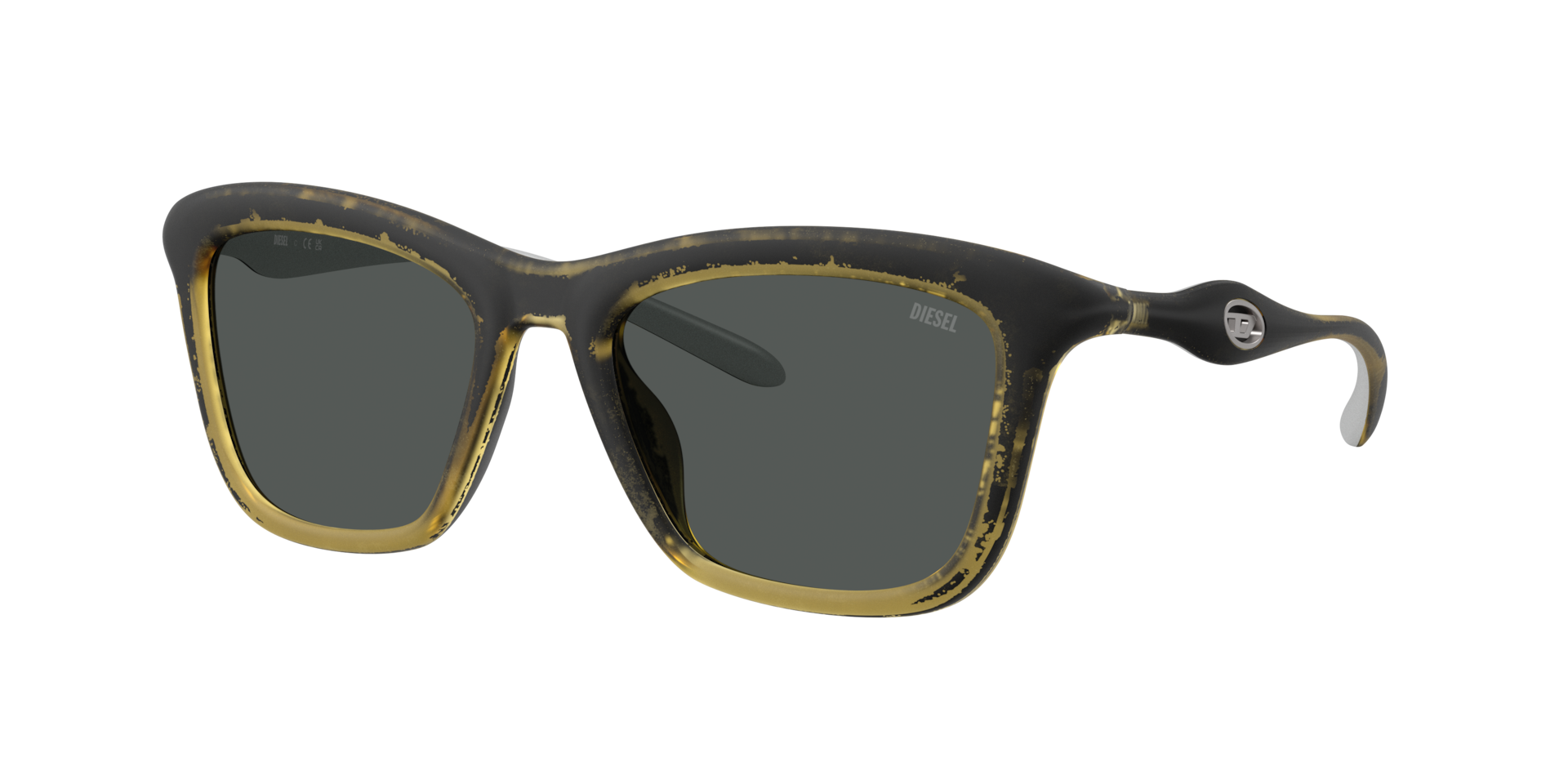 Diesel Unisex Sunglass DL3008U -  Frame color: Yellow Metallic, Lens color: Dark Grey