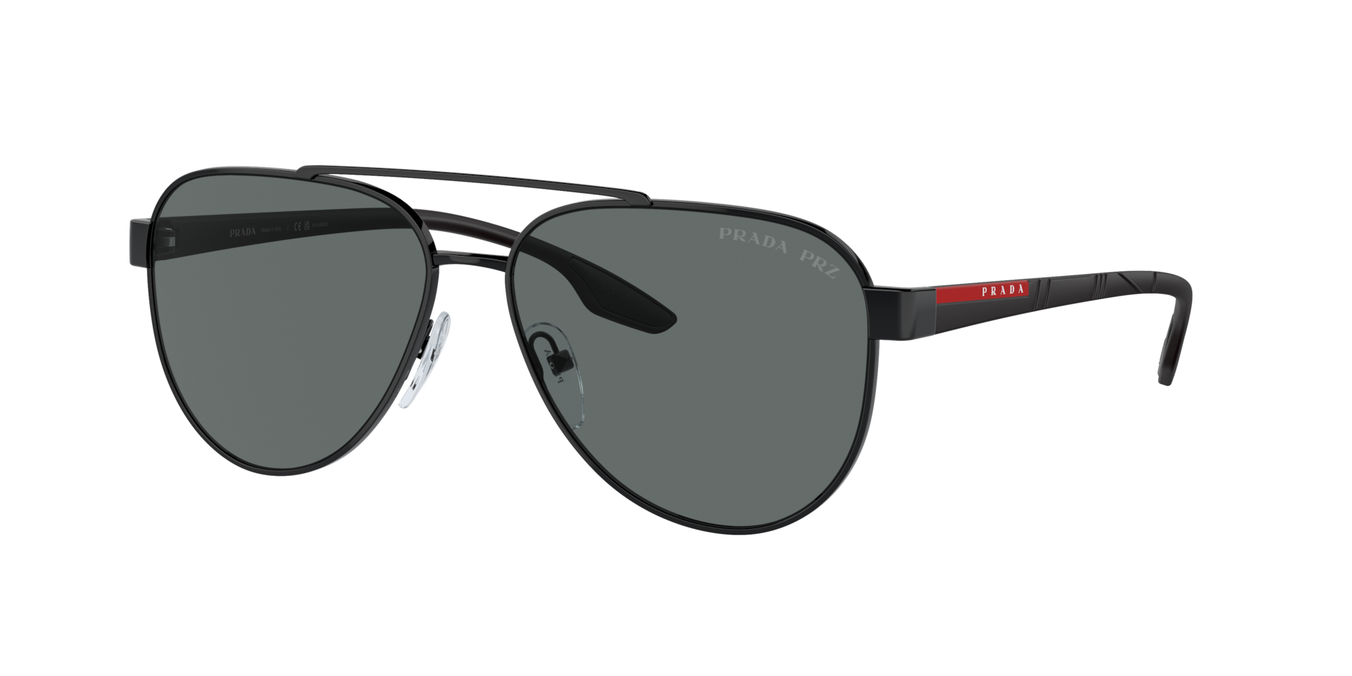 Prada Linea Rossa Homme Sunglass Lifestyle - Couleur du Monture Noir Couleur de Lentille Polaris Gris 189 €