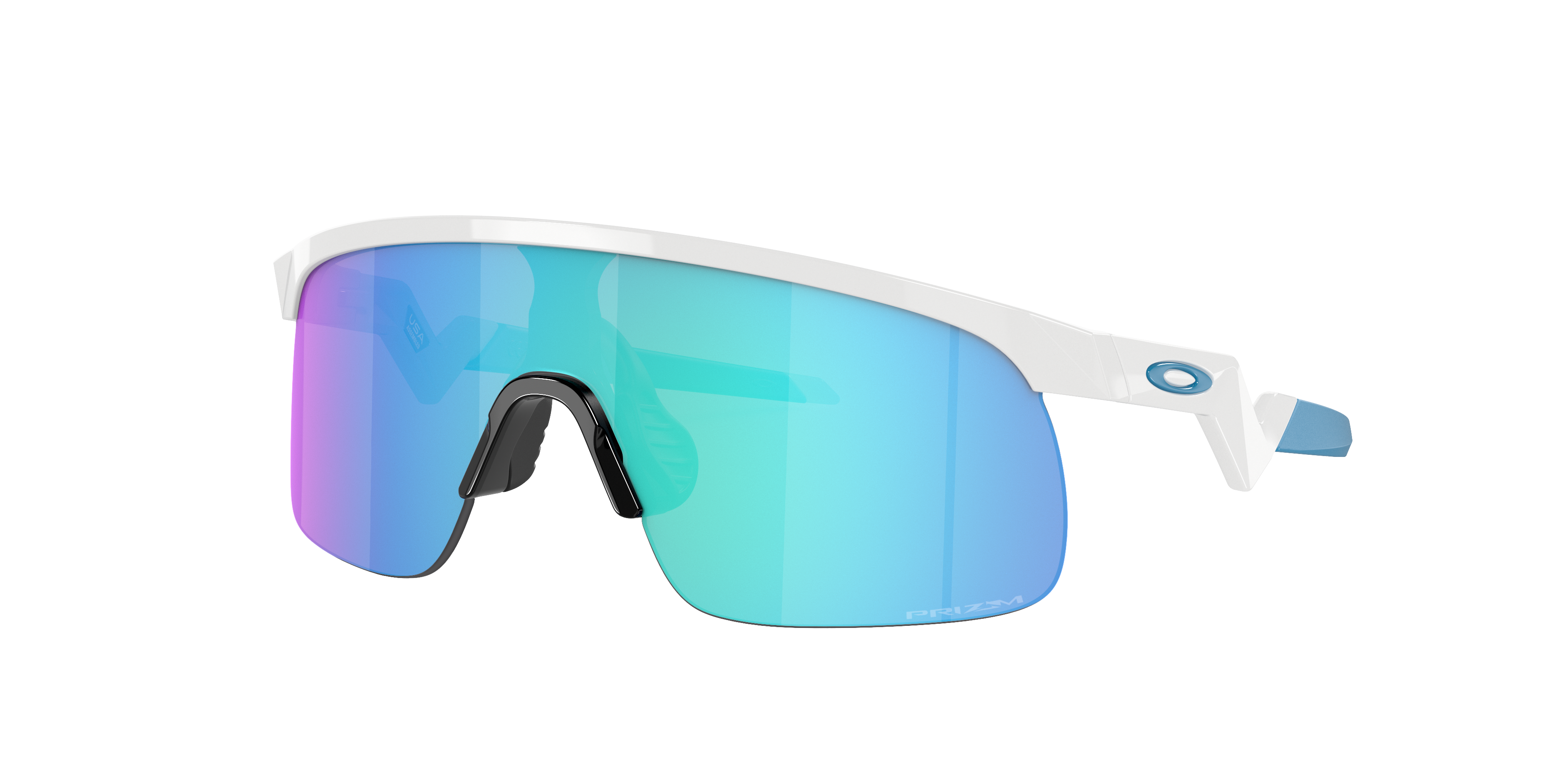 Oakley Unisex Sunglass OJ9010 Resistor (Youth Fit) -  Frame color: Polished White, Lens color: Prizm Sapphire