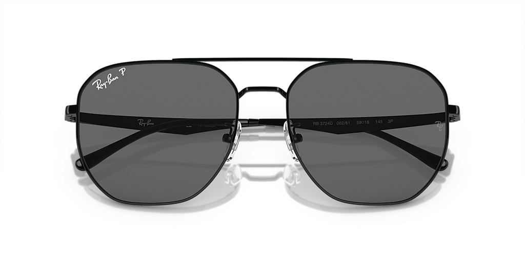Ray-Ban RB3724D XXL (59 - 18) with Grey lenses and Black frame