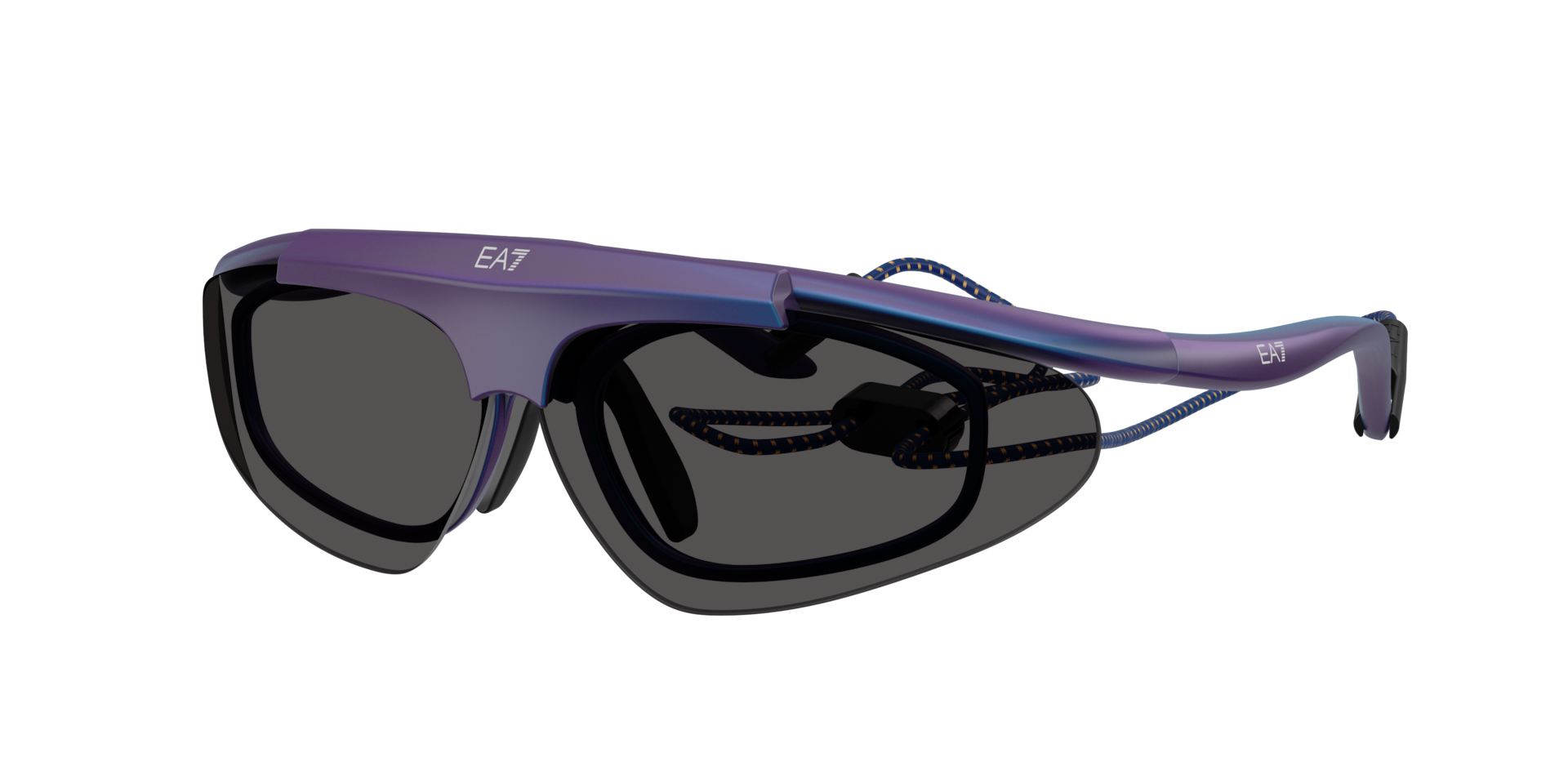 EA7 Man Sunglass Q74010 -  Frame color: Iridescent Blue, Lens color: Dark Grey