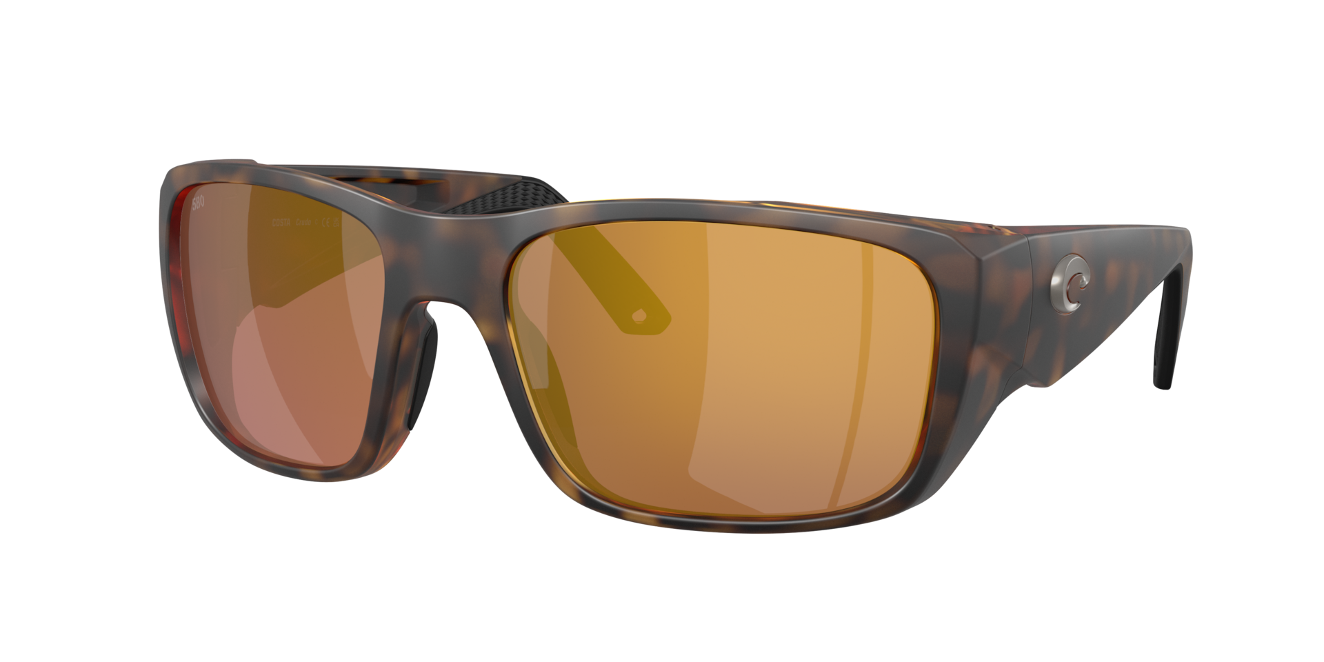 Costa Del Mar Performance Crudo Men's Matte Tortoise XXL Frame Gold Mirror 580G Polarized Lens Sunglasses 06S9136-91360464
