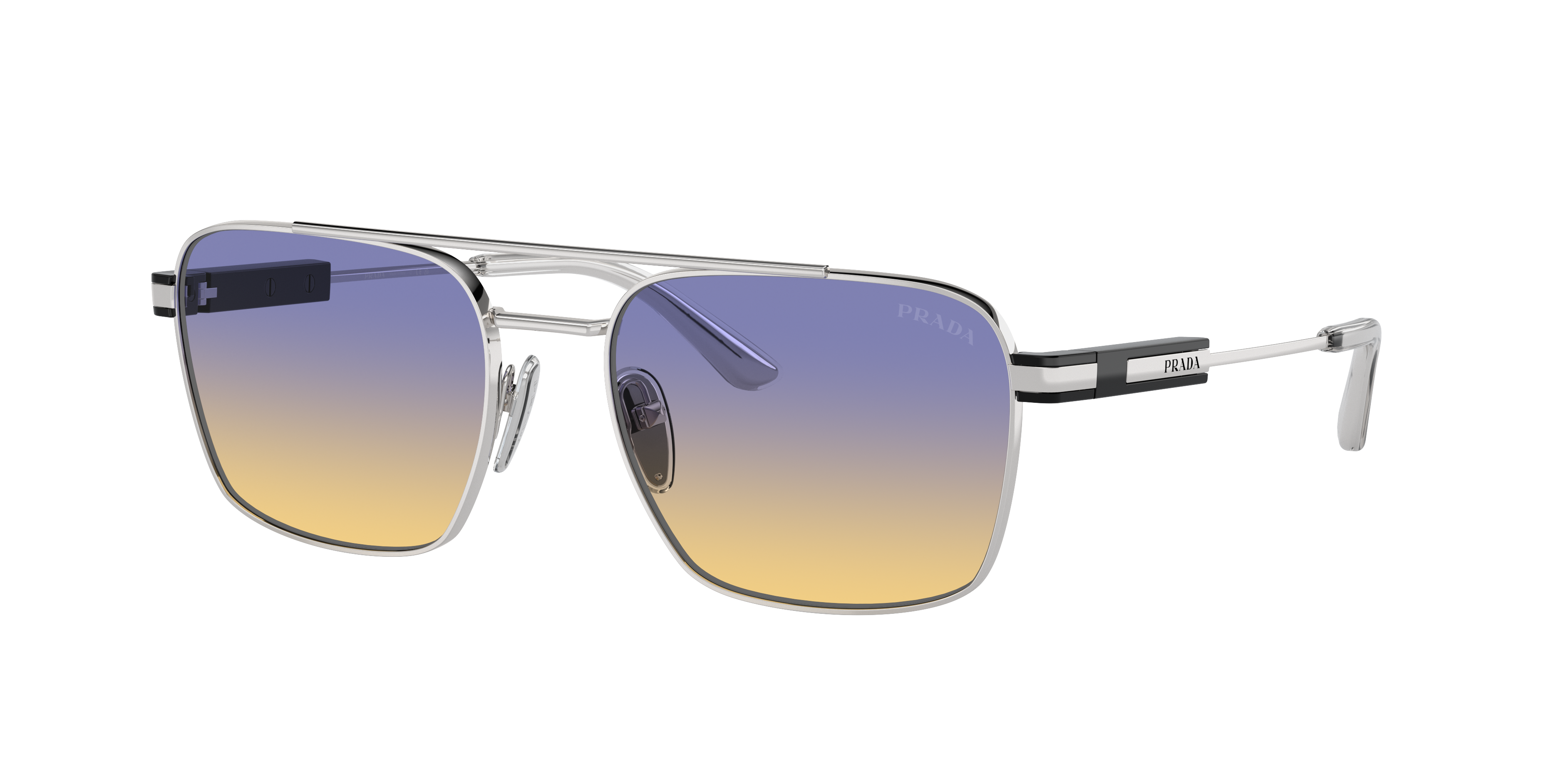 Prada PR 67ZS L (56 - 18) with Yellow lenses and Silver frame