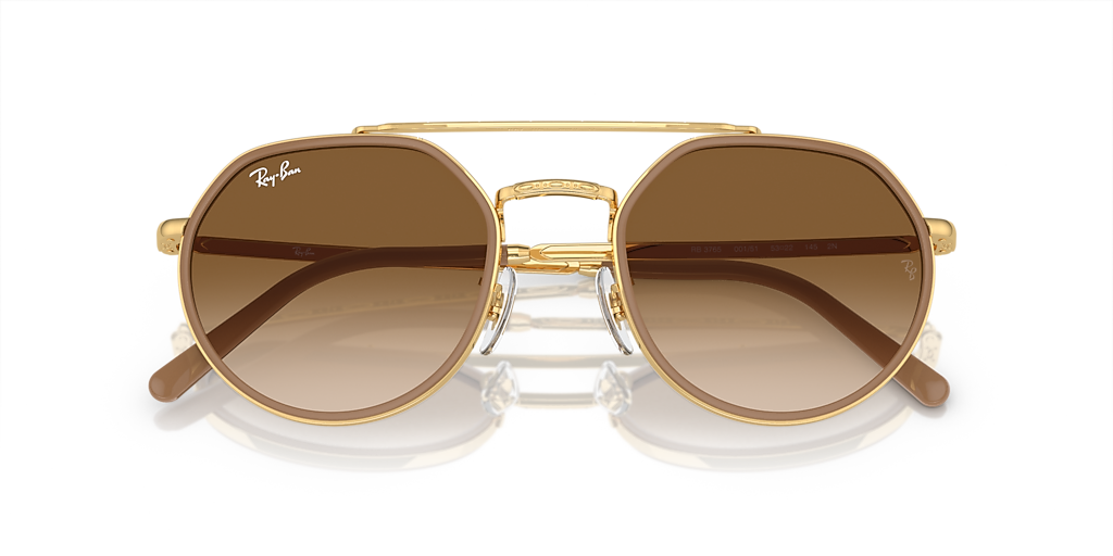 Ray-Ban RB3765 L (53 - 22) with Brown lenses and Gold frame