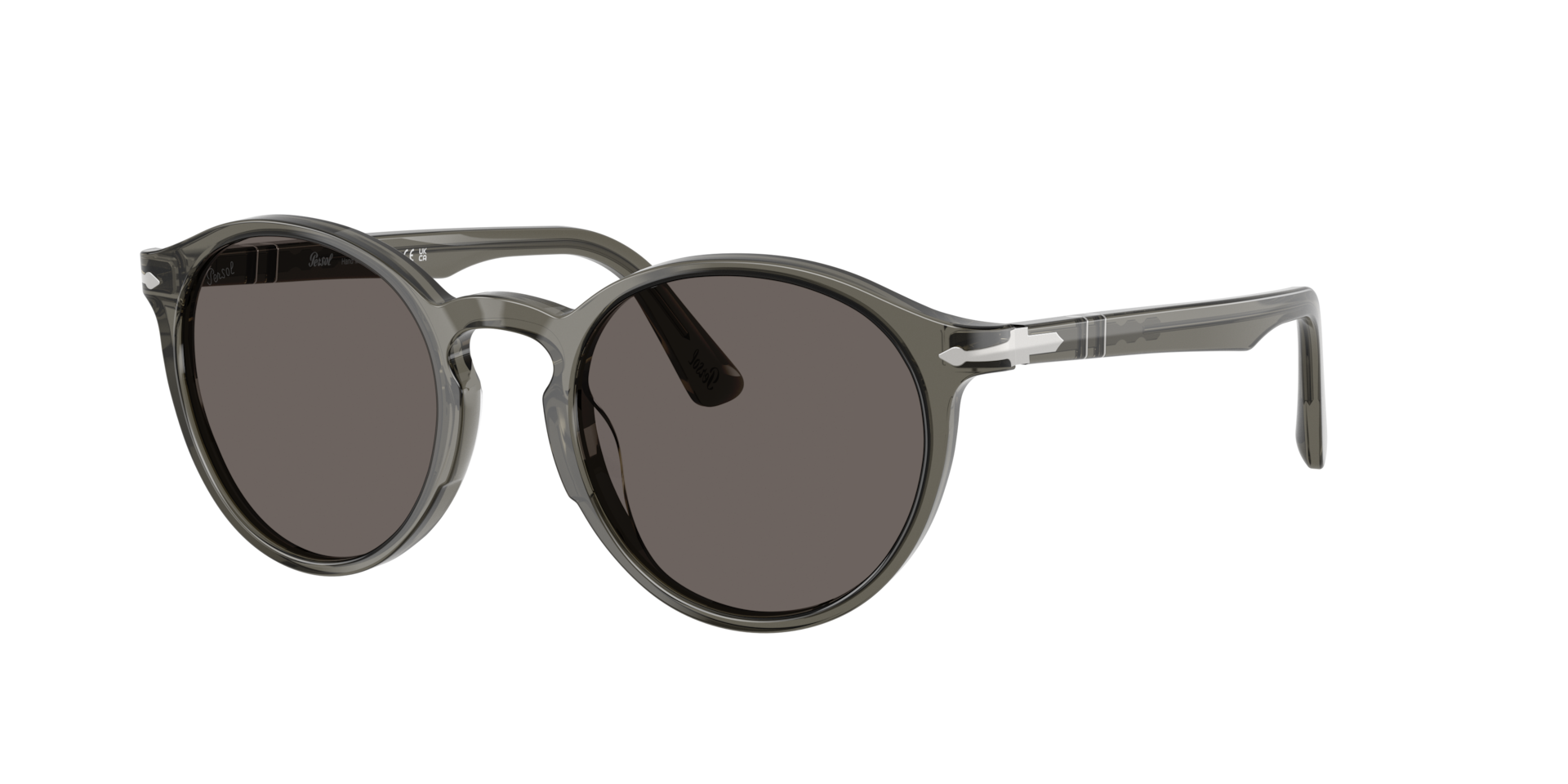 Persol Man Sunglass PO3171S -  Frame color: Taupe Grey Transparent, Lens color: Dark Grey