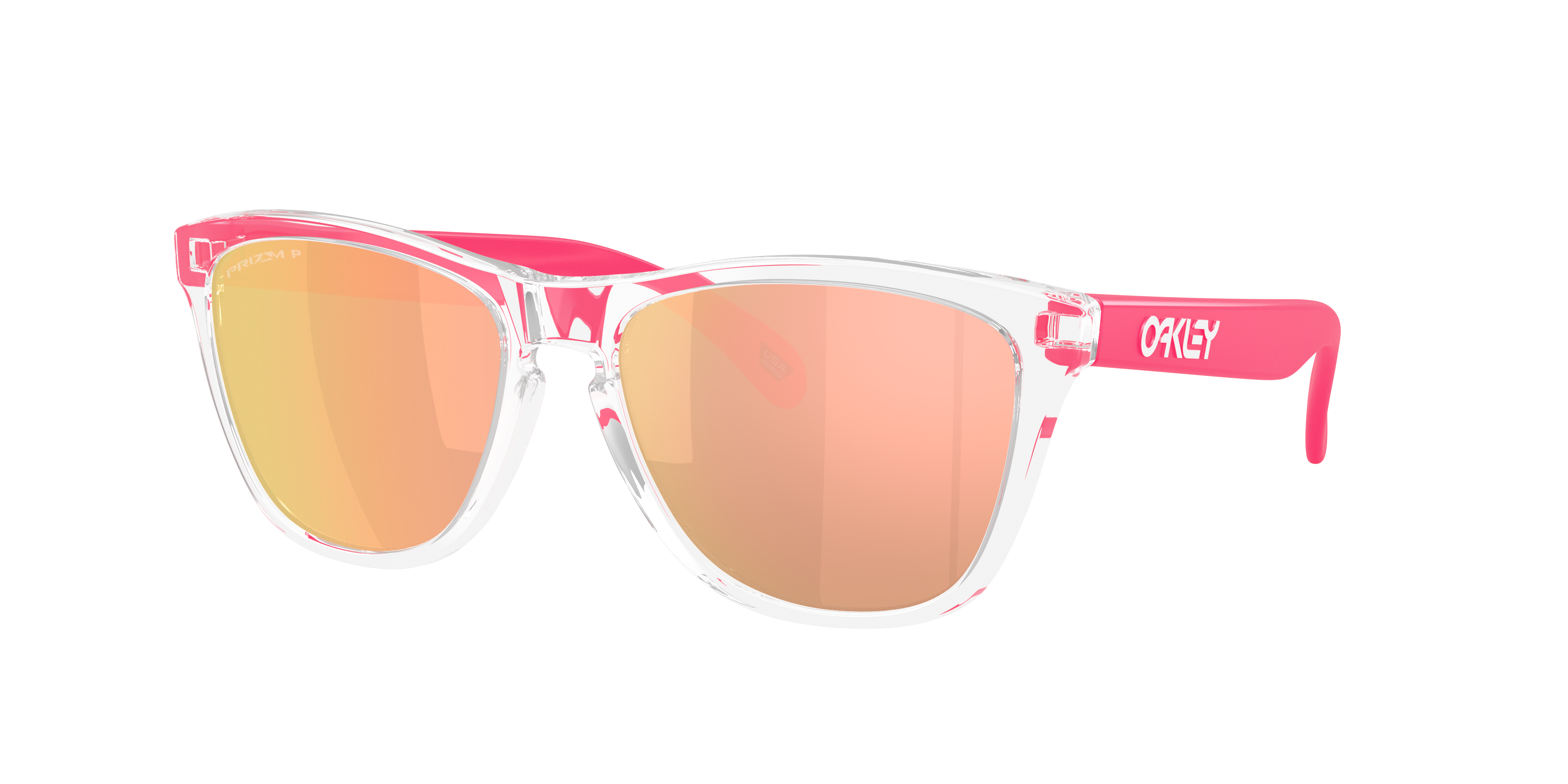 Oakley Man Sunglass Frogskins™ Neon Pop Collection -  Frame color: Clear, Lens color: Prizm Rose Gold Polarized