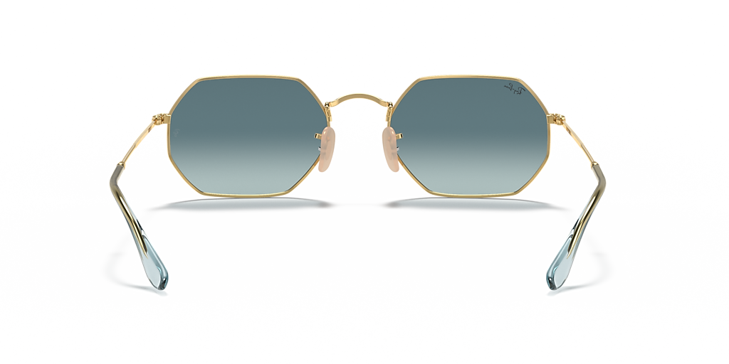 Ray-Ban Octagonal Classic L (53 - 21) with Blue lenses and Gold