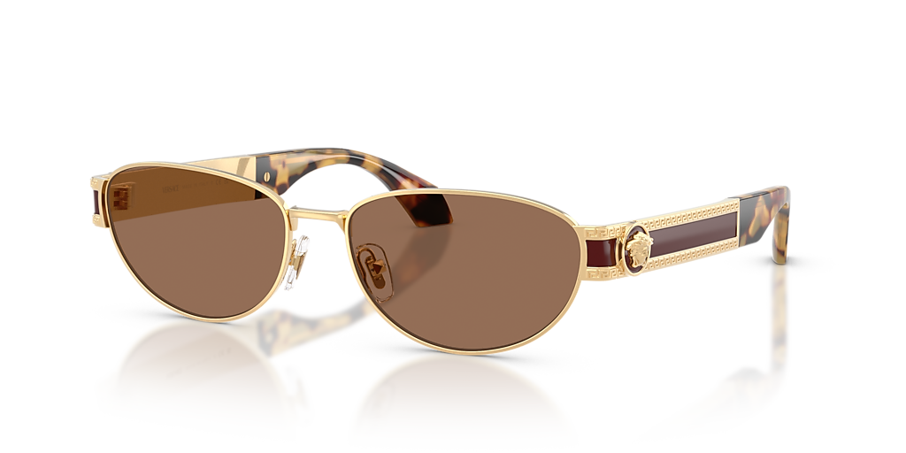 VERSACE LV ロゴ入りバングル ゴールド Versace VE2304 L (56 - 16) with Brown lenses and Gold frame