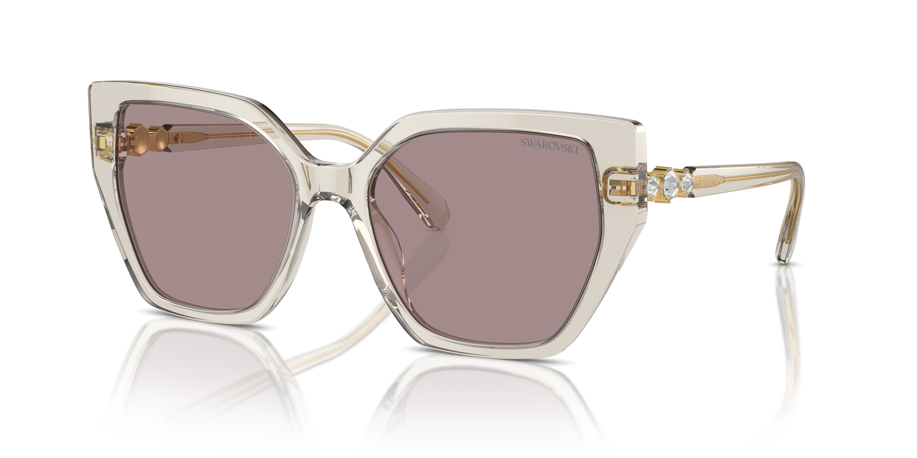 スワロフスキー✨️サンキャッチャー✨️ペンデロークバイオレットAB 63mm Swarovski SK6016 M (56 - 18) with Violet lenses and Beige frame