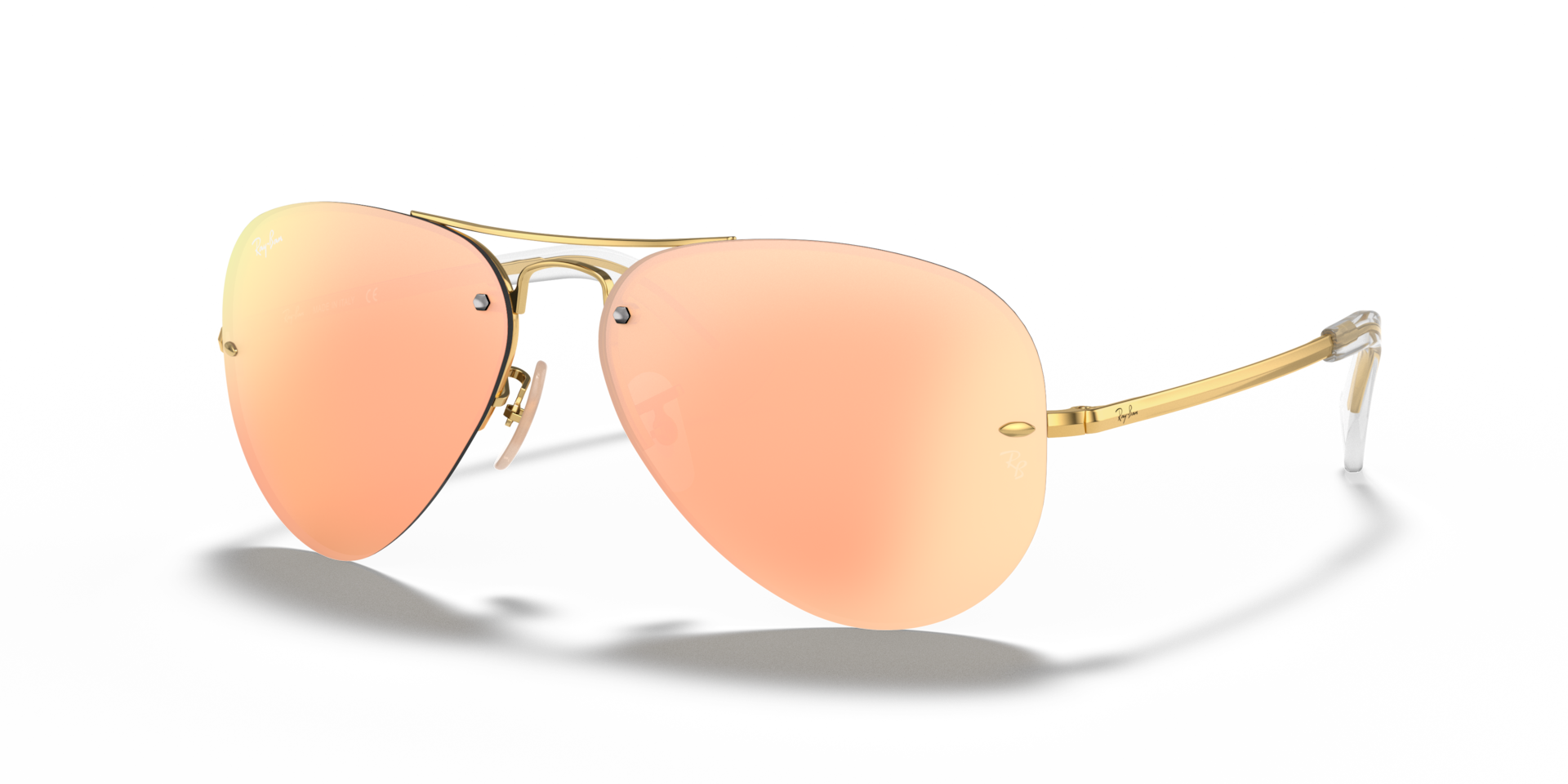 Ray-Ban RB3449 L (59 - 14) with Brown lenses and Gold frame