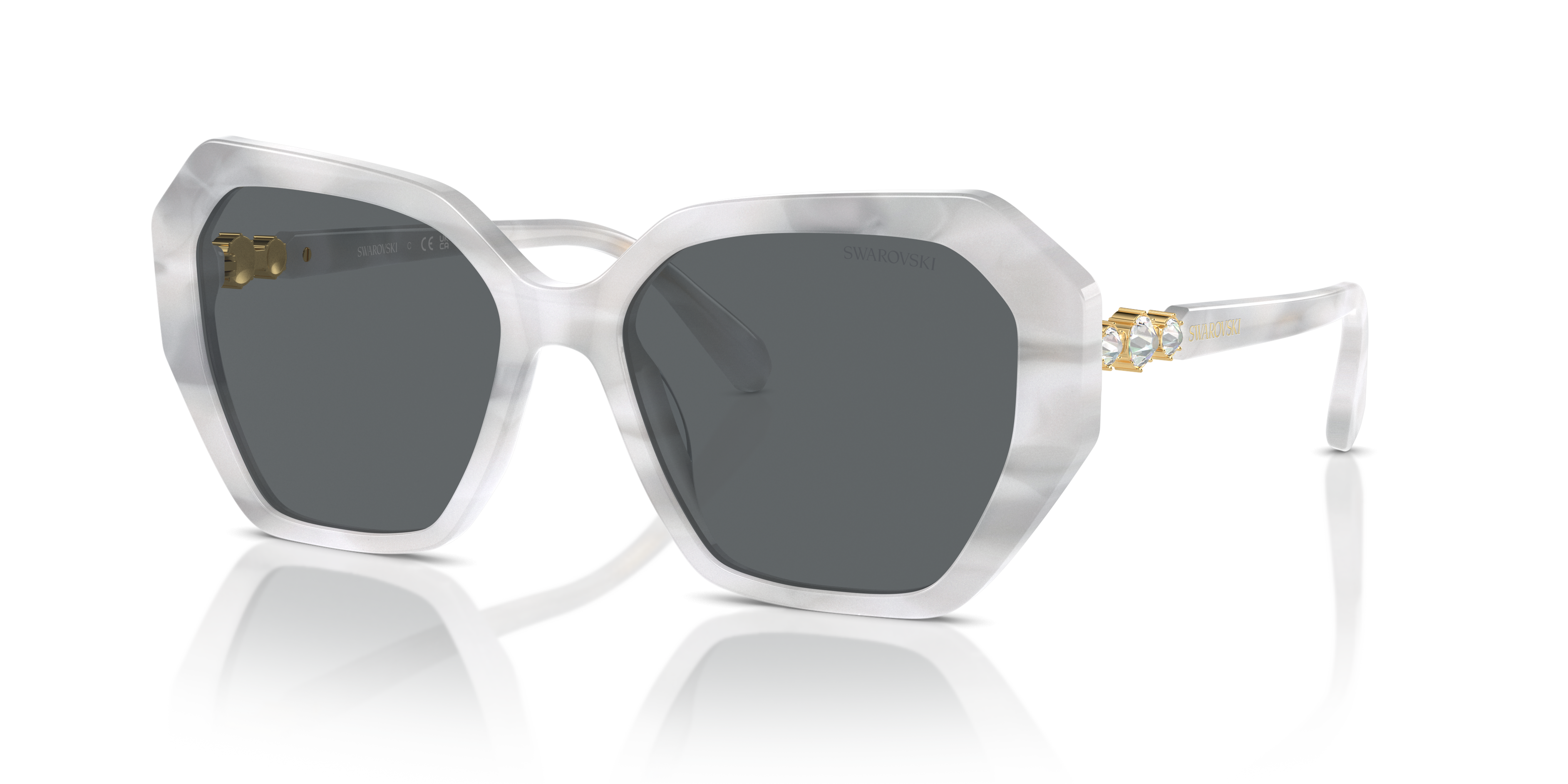 Swarovski SK6017 M (56 - 17) with Grey lenses and White frame