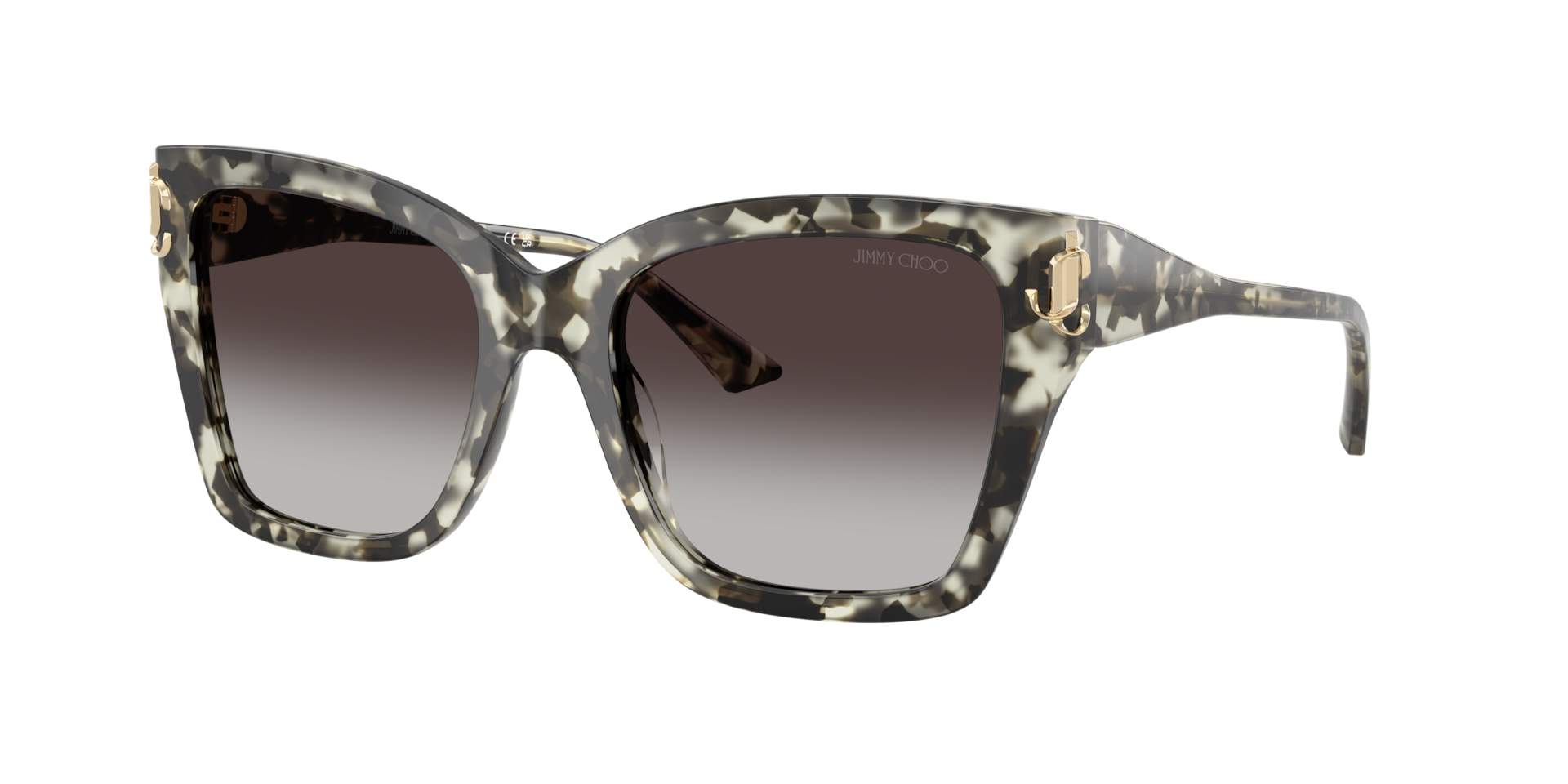 Jimmy Choo Frau Sunglass JC5012 - Rahmenfarbe: Milky Havana, Linsenfarbe: Verlauf Grau