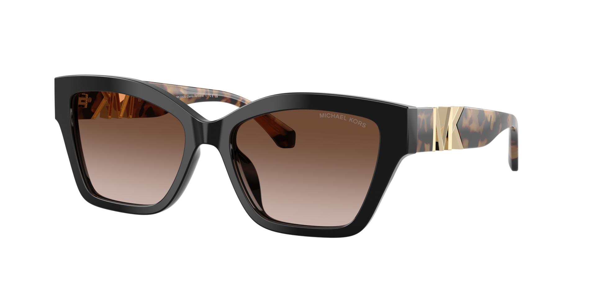 Michael Kors Femme Sunglass Santa Barbara - Couleur du Monture: Noir, Couleur de Lentille: Dégradé marron