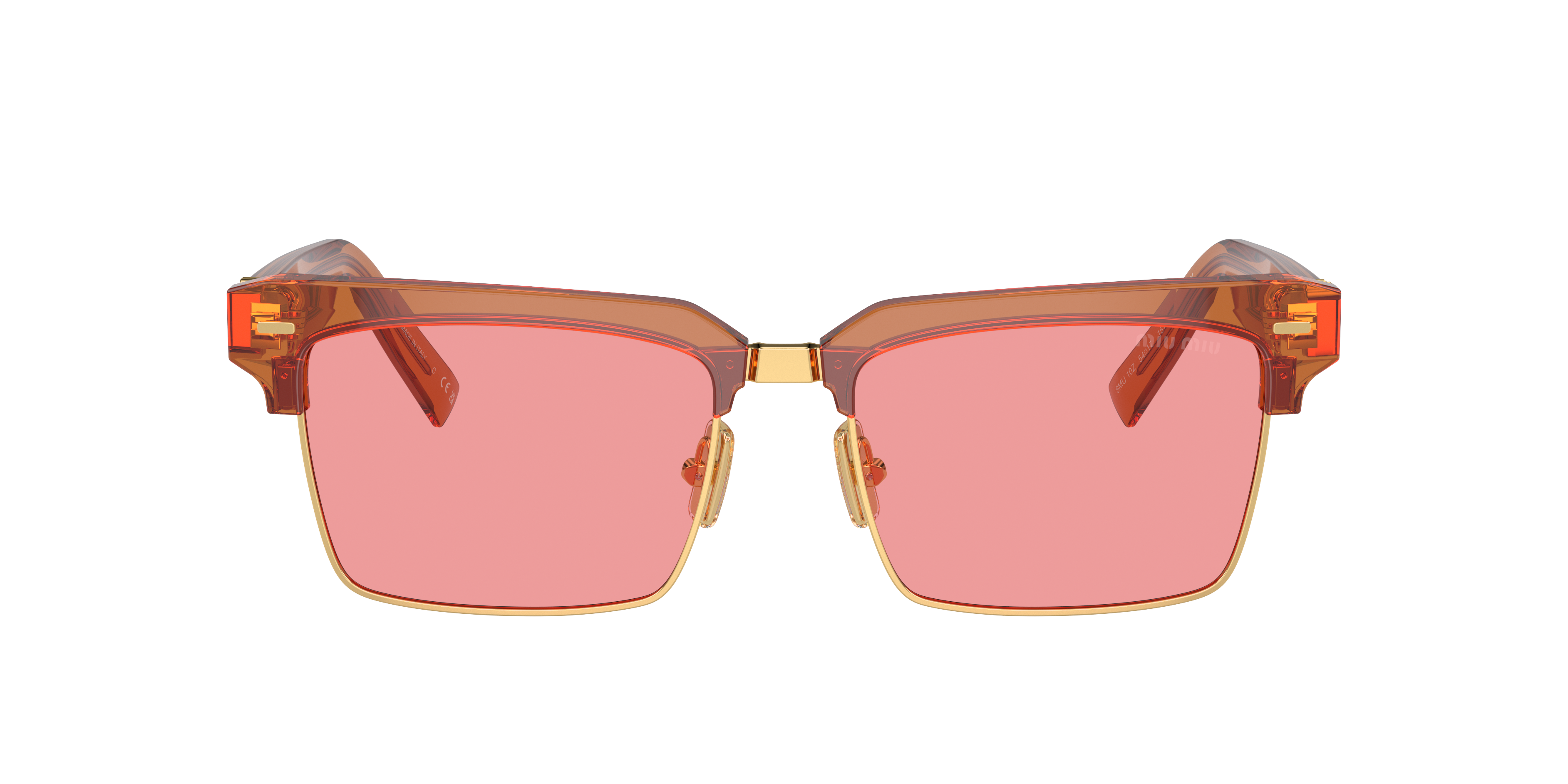 Miu Miu MU 10ZS M (54 - 17) with Pink lenses and Brown frame