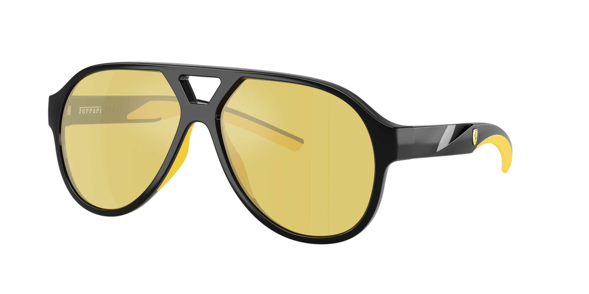 Scuderia Ferrari Unisex Sunglass FZ6014U -  Frame color: Black, Lens color: Mirror Yellow