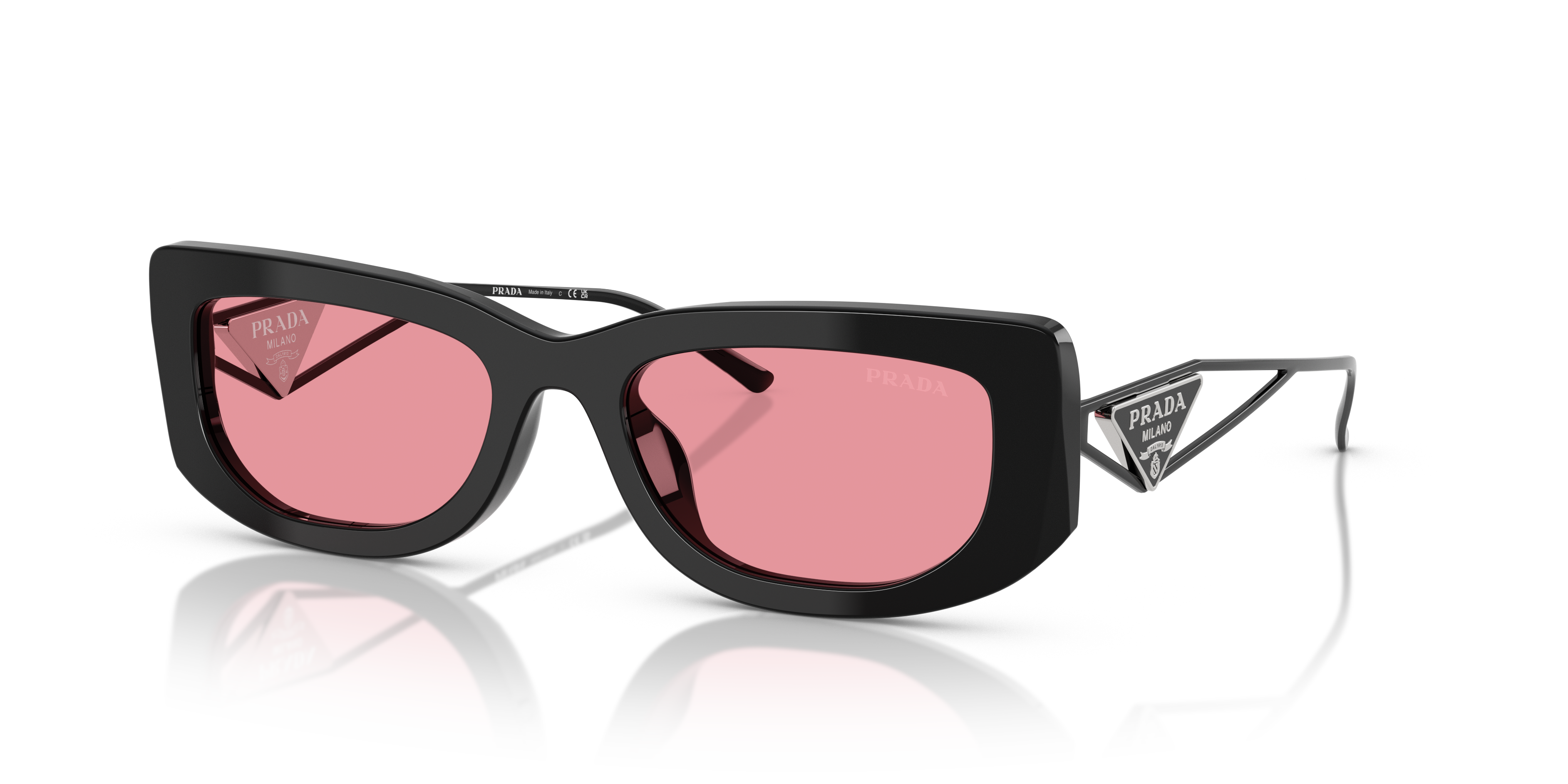 Prada PR 14YS L (53 - 19) with Pink lenses and Black frame