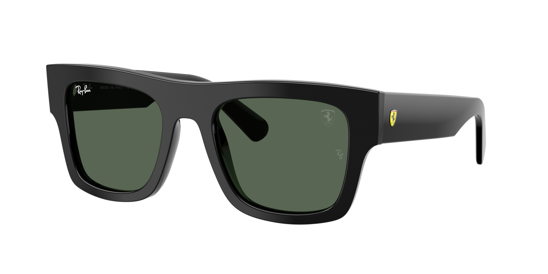 Ray-Ban Unisex Sunglass RB2217M Scuderia Ferrari Collection -  Frame color: Black, Lens color: Dark Green
