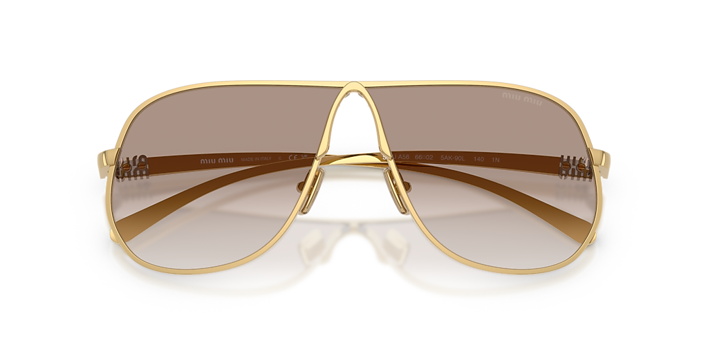 Miu Miu MU A56S L (66 - 02) with Brown lenses and Gold frame