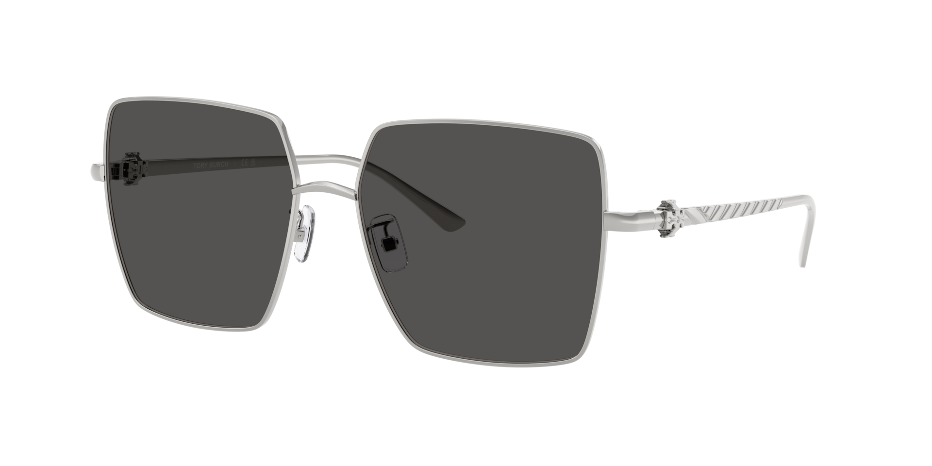 Tory Burch Woman Sunglass TY6120 -  Frame color: Silver, Lens color: Dark Grey