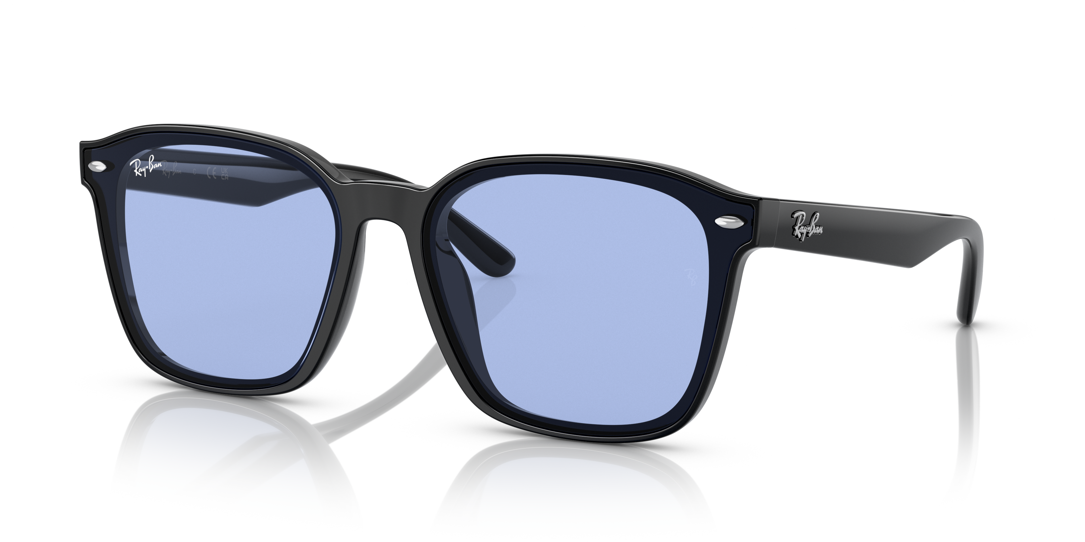 Ray-Ban RB4392D XXL (66 - 17) with Blue lenses and Black frame