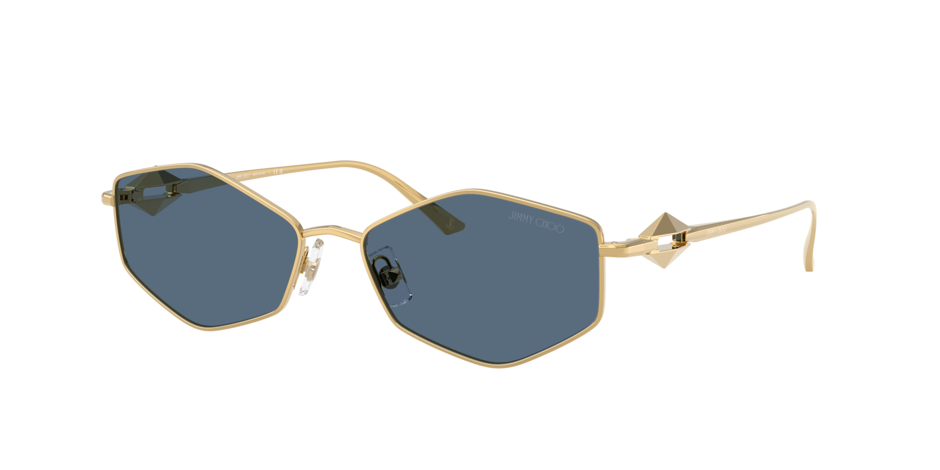 Jimmy Choo Frau Sunglass JC4017 - Rahmenfarbe: Gold, Linsenfarbe: Dunkelblau