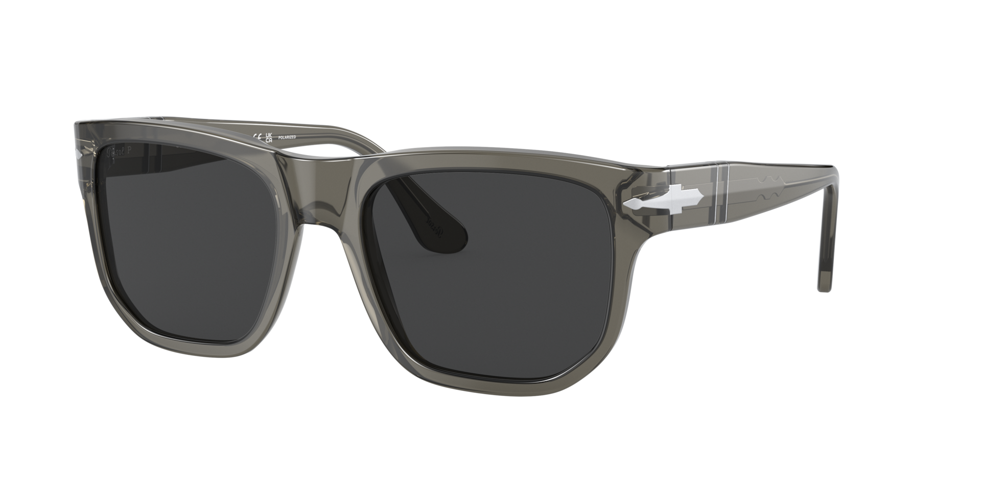 Persol Unisex Sunglass PO3306S -  Frame color: Opal Smoke, Lens color: Dark Grey Polarized