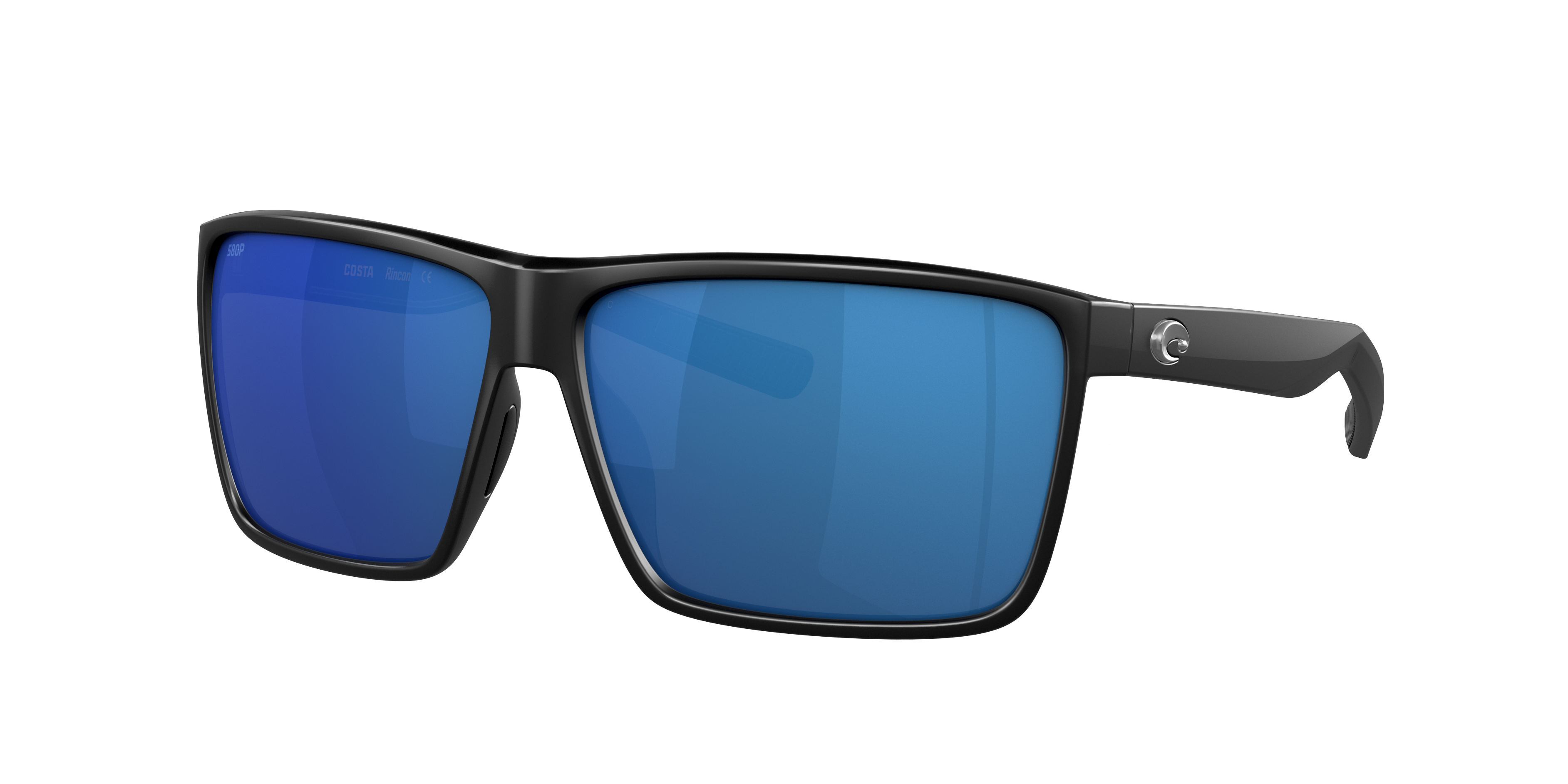 Costa Man Sunglass Rincon -  Frame color: Matte Black, Lens color: Blue Mirror