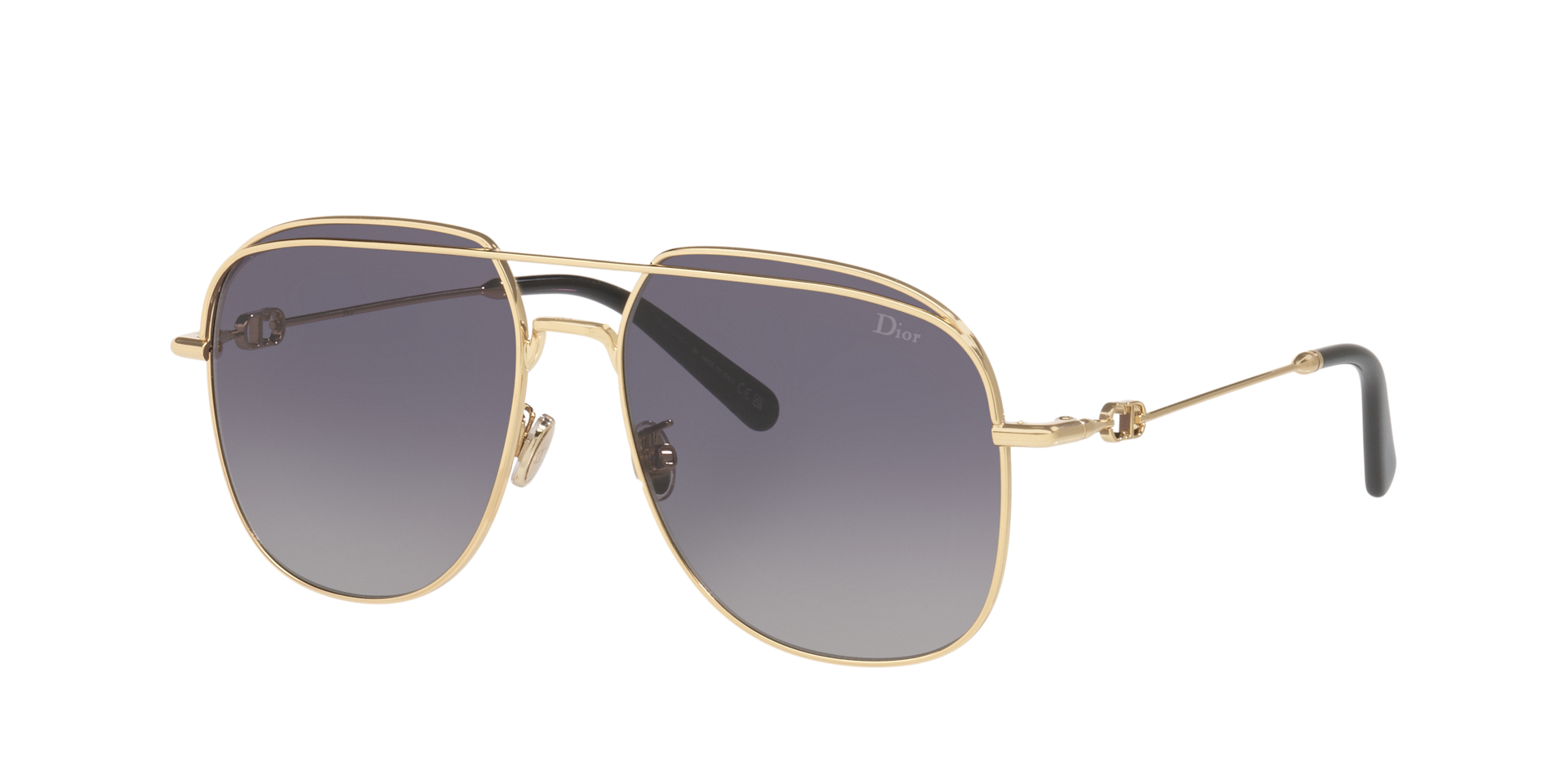 DIOR Woman Sunglass Petit Cd A1U - Frame color: Gold, Lens color: Grey Gradient