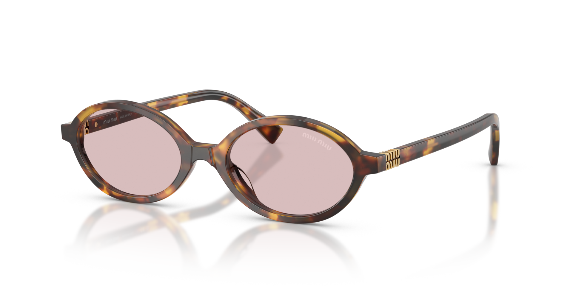 Miu Miu MU 04ZS S (50 - 18) with Pink lenses and Tortoise frame