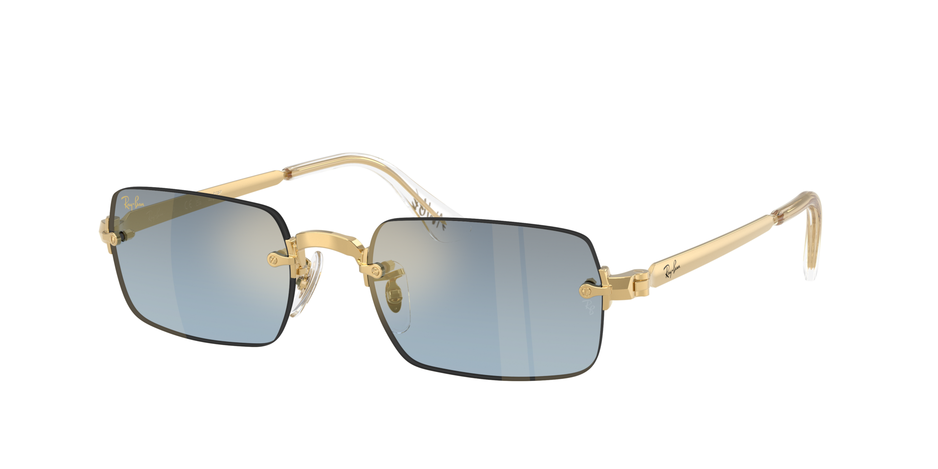Ray-Ban Unisex Sunglass RB3928 By A$AP Rocky -  Framekleur: Arista goud, Lenskleur: Blauw gradiënt donkergrijs