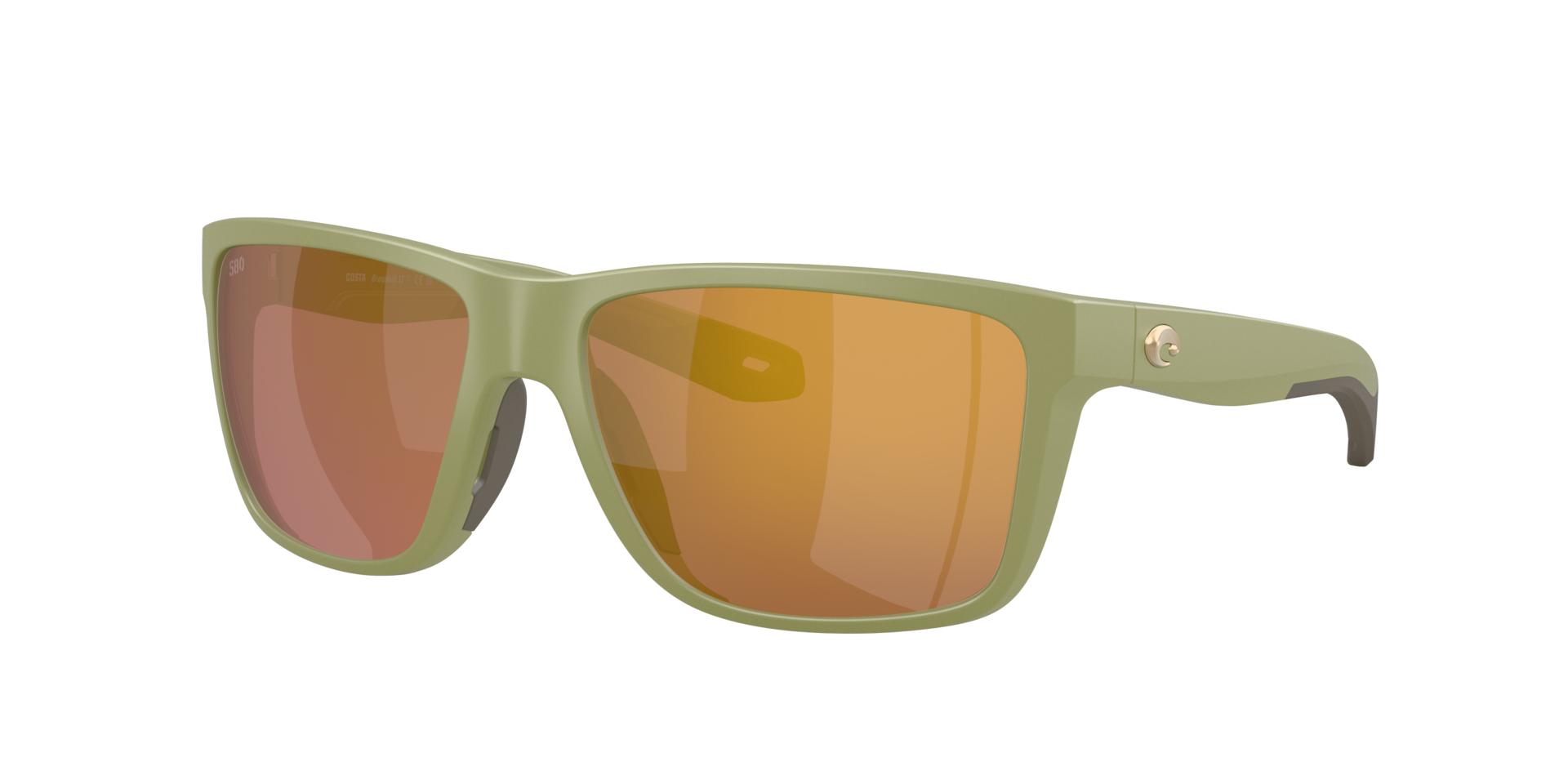 Costa Del Mar Hybrid Broadbill II MT Men's Matte Sitka Frame Gold Mirror 580G Polarized Lens Sunglasses 06S9120-91201758