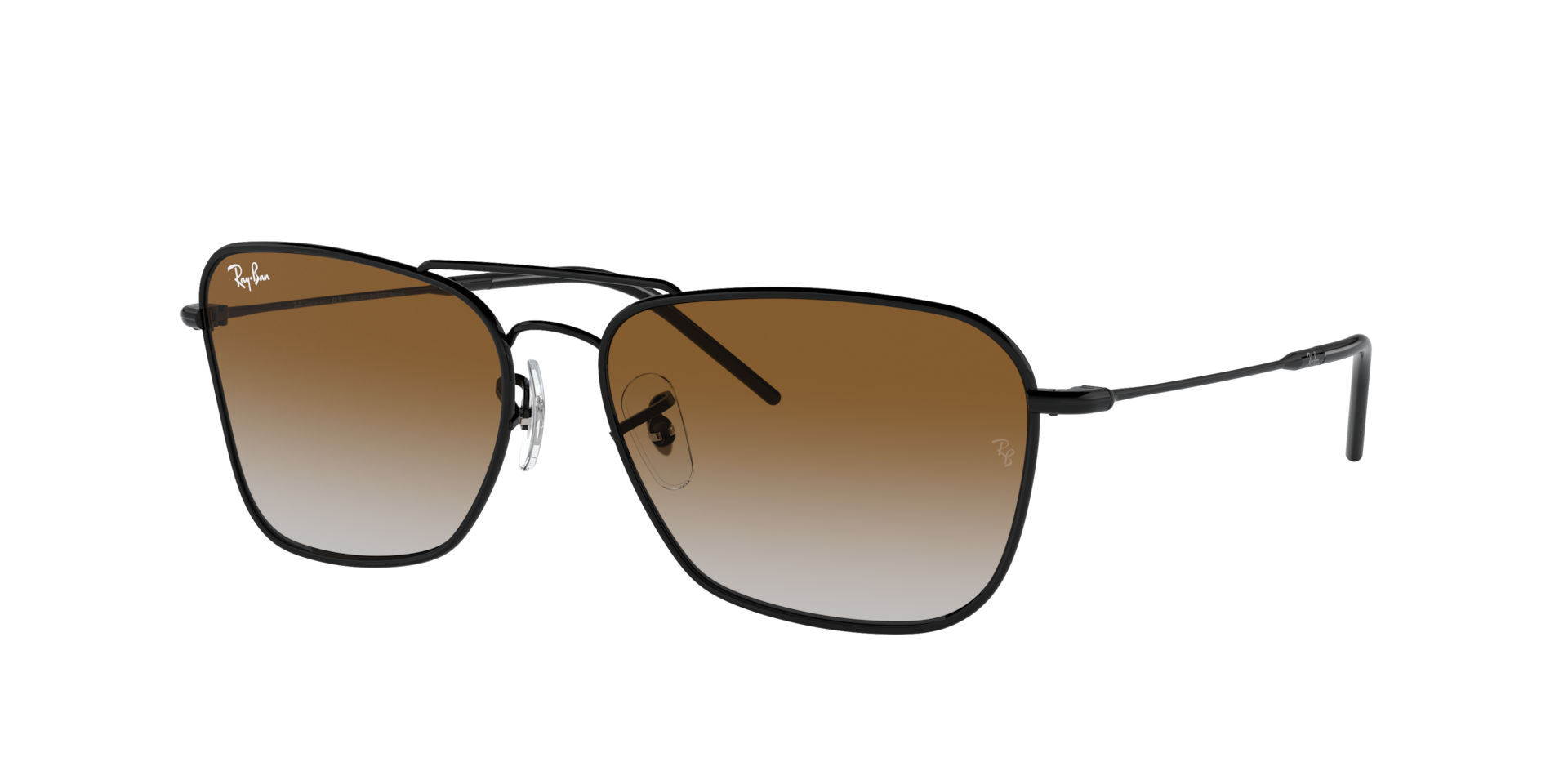 Ray-Ban Unisex Sunglass Caravan Reverse - Couleur du Monture Noir Couleur de Lentille Brun 155 €
