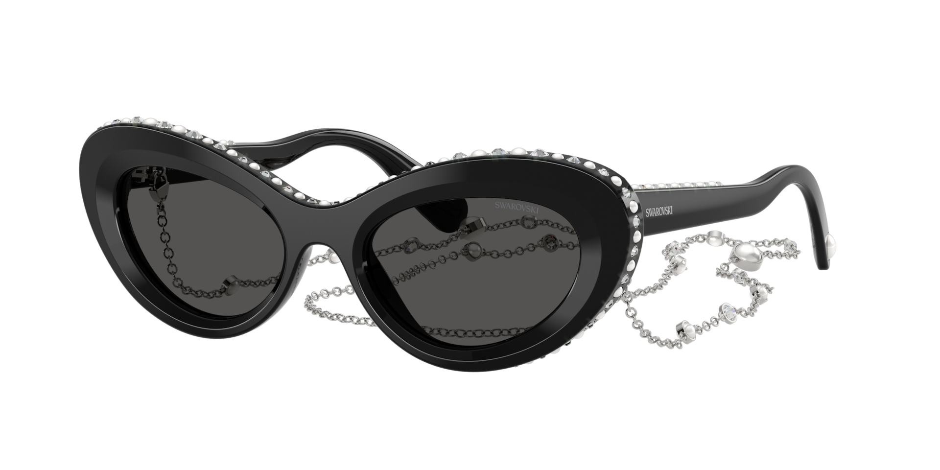 Swarovski , Sunglasses, Unisex, Black, 51 Mm, Sunglasses - Image 3