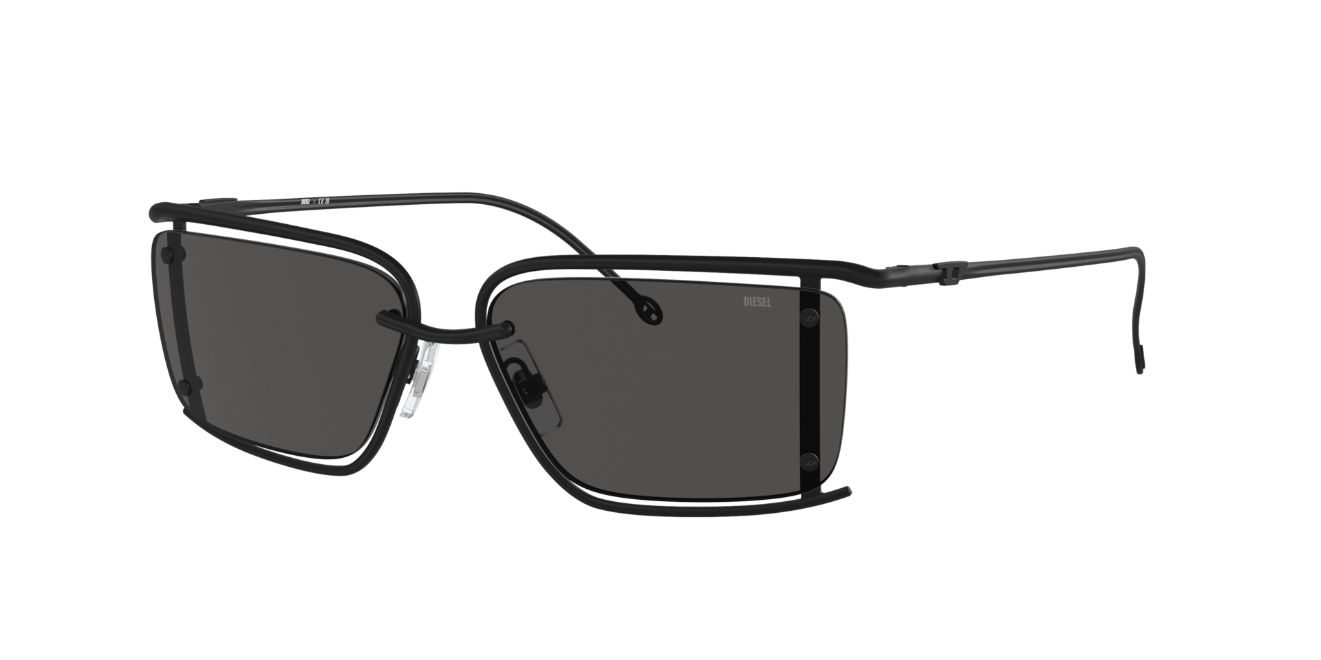 Diesel Unisex Sunglass DL1002 -  Frame color: Matte Black, Lens color: Dark Grey