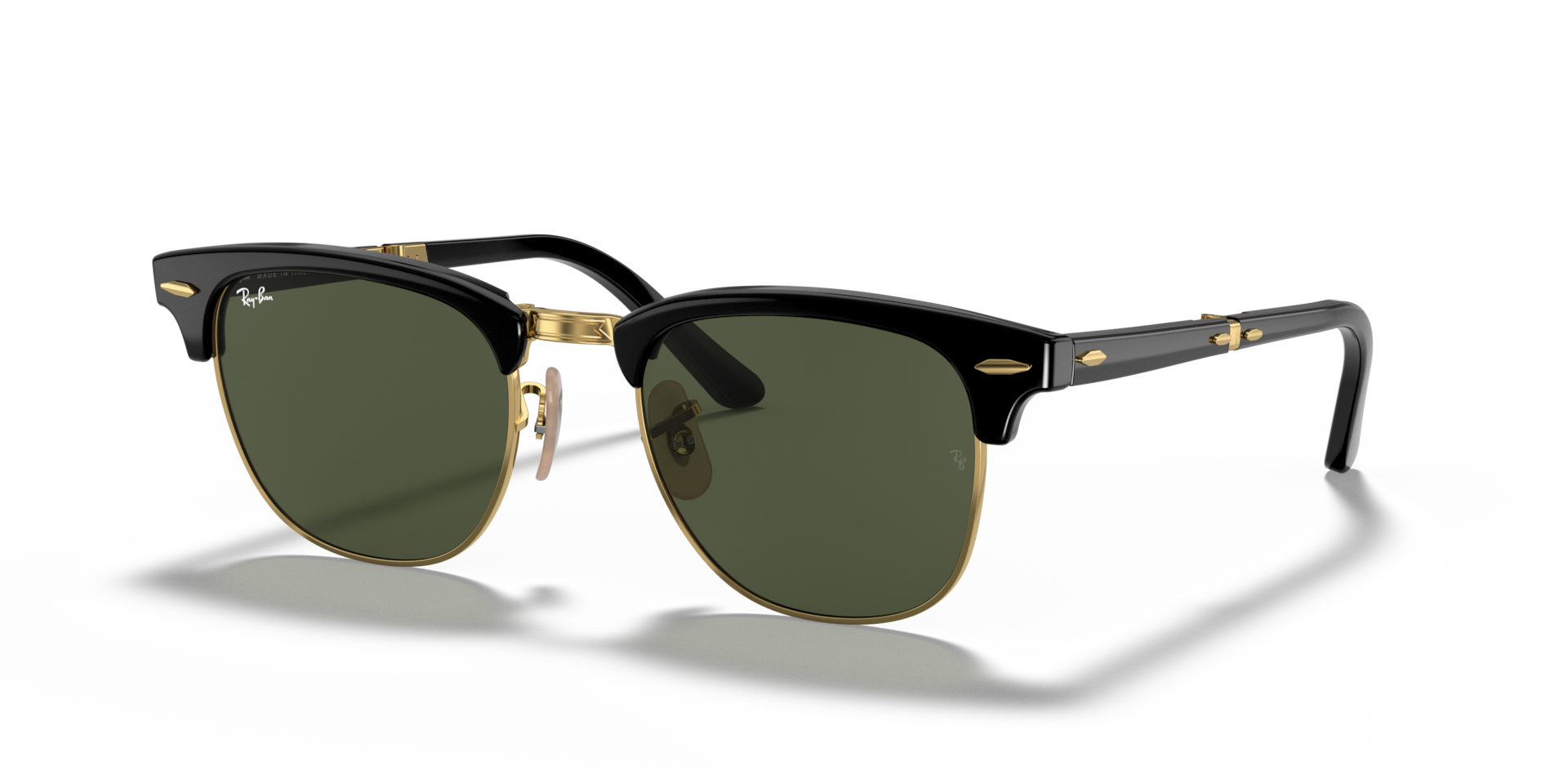 Ray-Ban Clubmaster Folding L (51 - 21) with Green lenses and Black