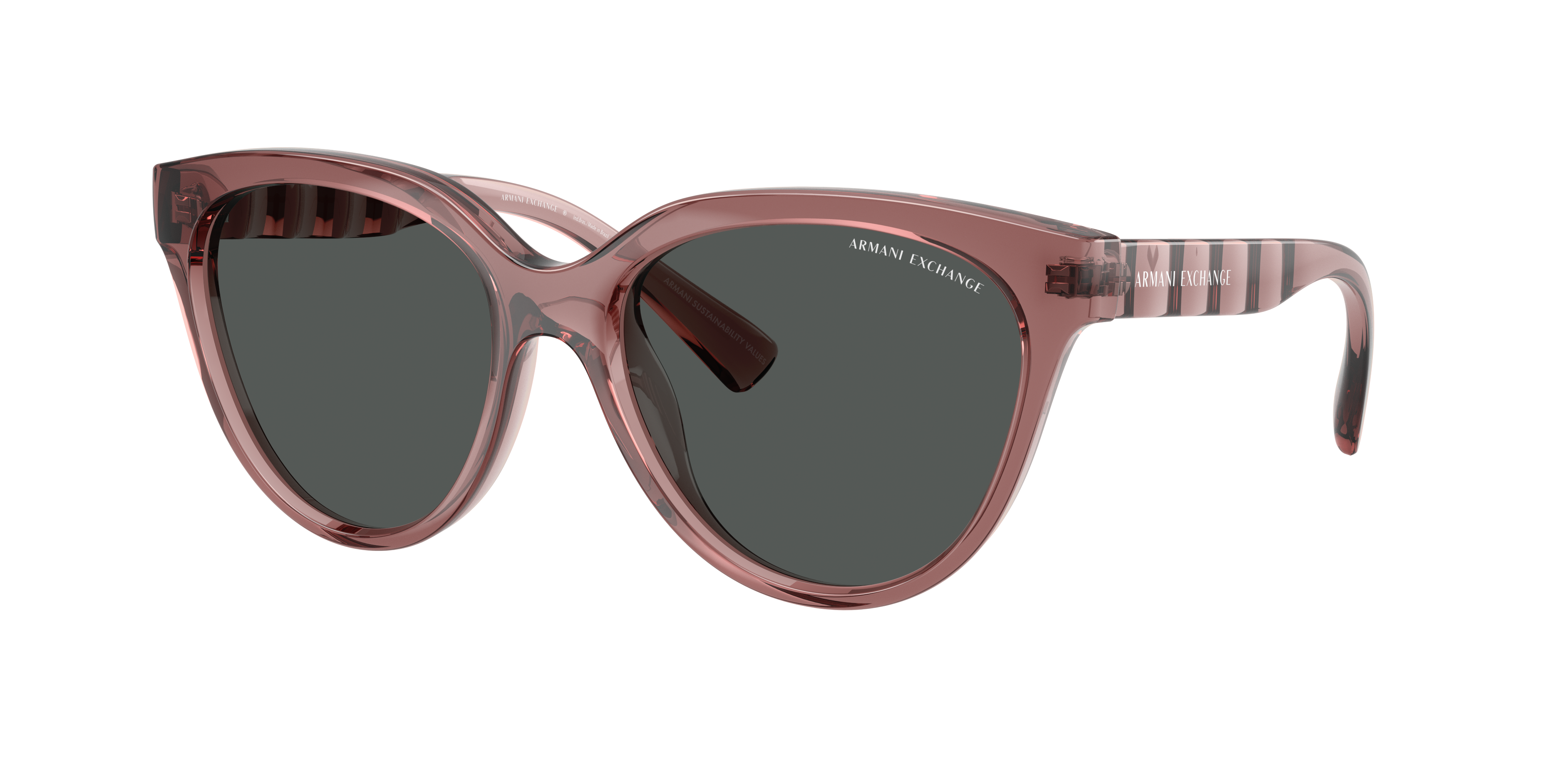 Armani Exchange Woman Sunglass AX4148SU -  Frame color: Shiny Transparent Burgundy, Lens color: Dark Grey
