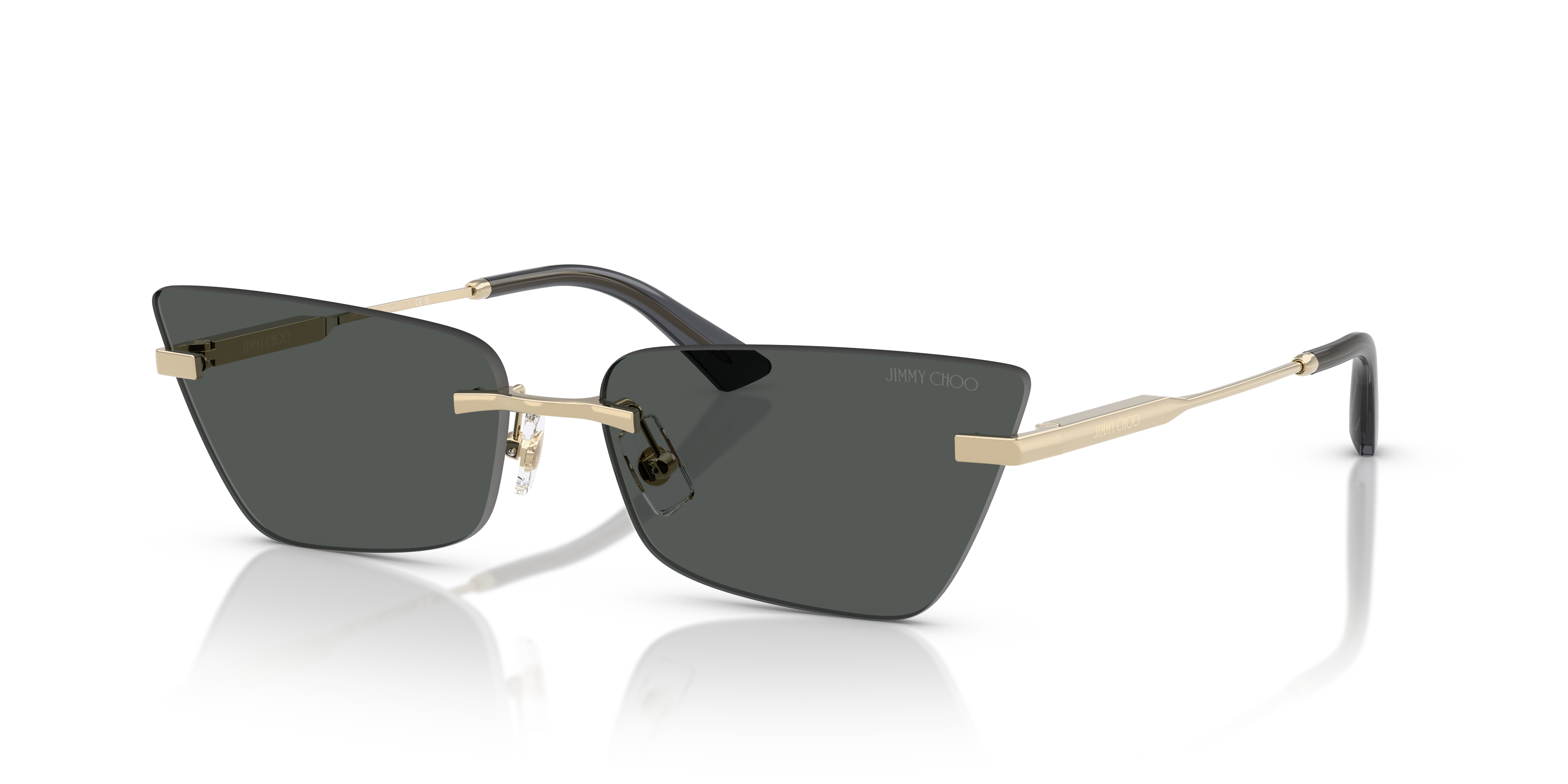 Jimmy Choo JC4012 M (60 - 15) com Lentes Cinza e Armação Ouro