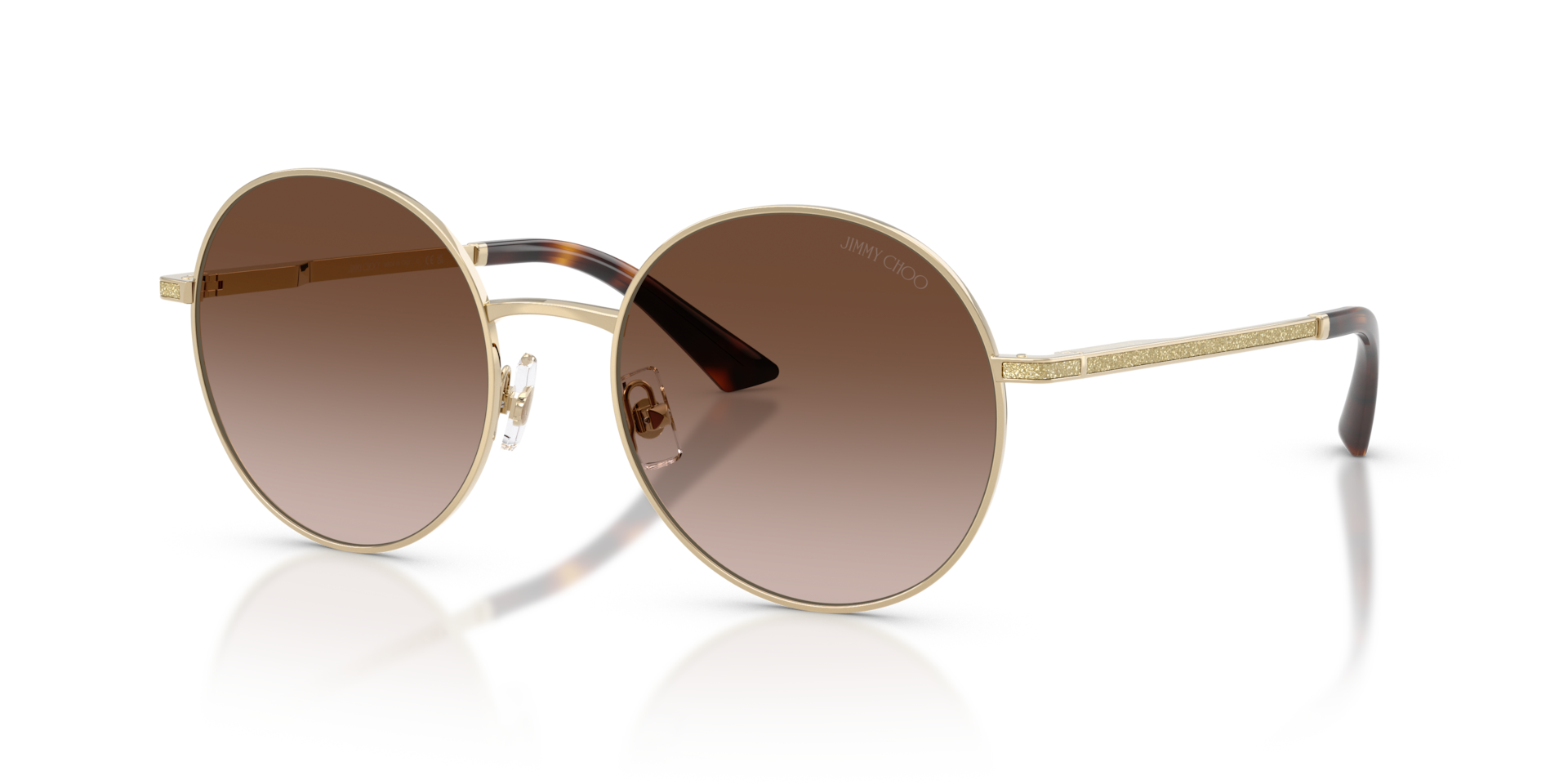 R*L様 極美品⭐️ JIMMY CHOO Gloss Jacquard Loa Jimmy Choo JC4028J L (53 - 19) with Brown lenses and Gold frame