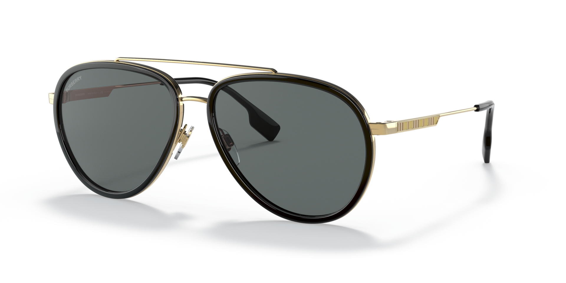Burberry Oliver XL (59 - 15) com Lentes Cinza e Armação Ouro
