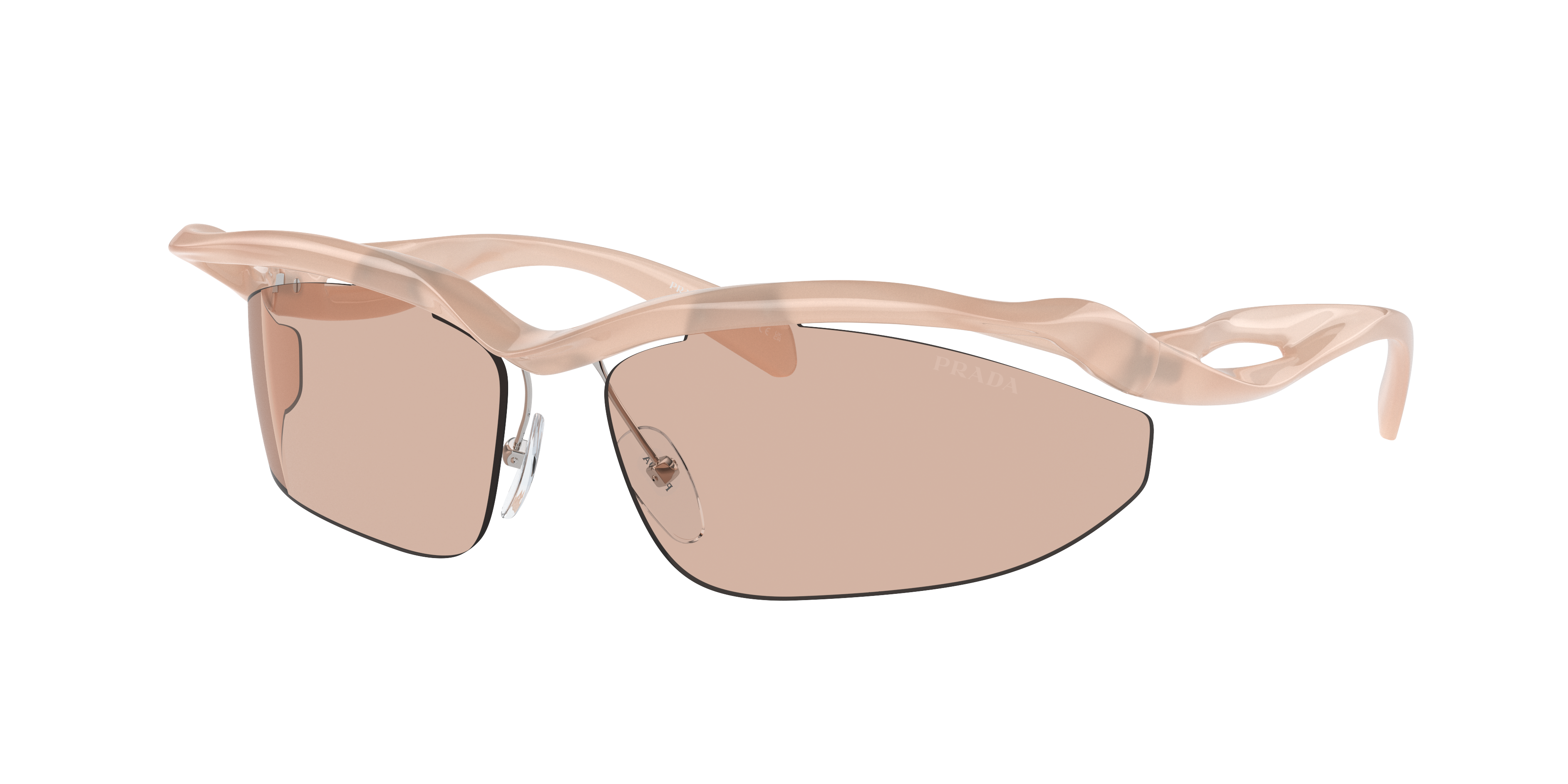 Prada PR A25S L (71 - 16) with Brown lenses and Pink frame