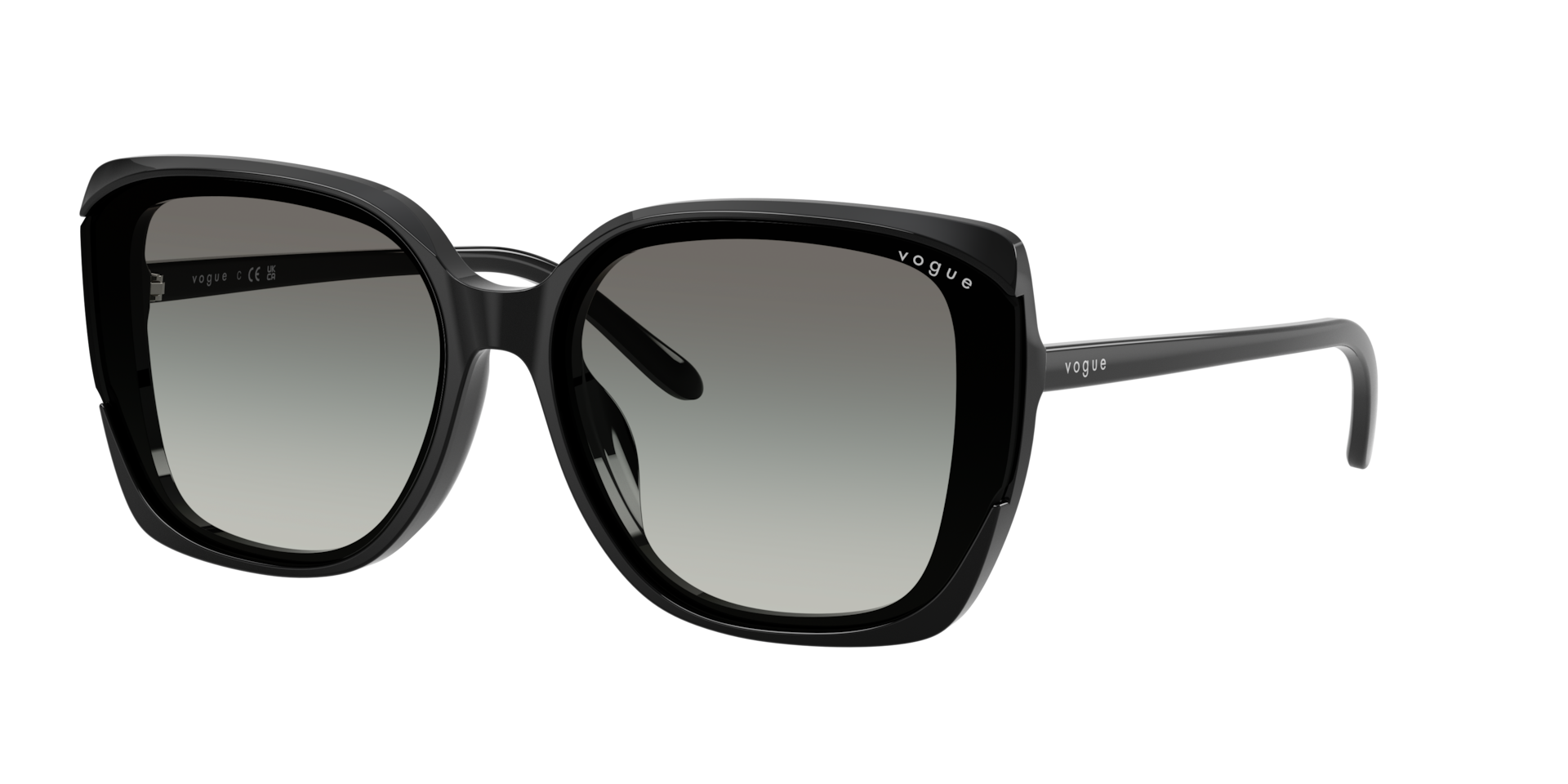 Vogue Eyewear Black/Grey Vo5684sd W44/11 Woman Sunglasses Acetate Squared Normal Nuanced - Image 2