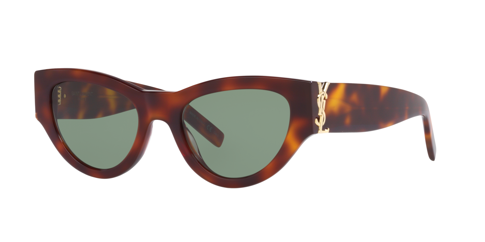 Saint Laurent Frau Sunglass SL M94 - Rahmenfarbe: Braun, Linsenfarbe: Grün