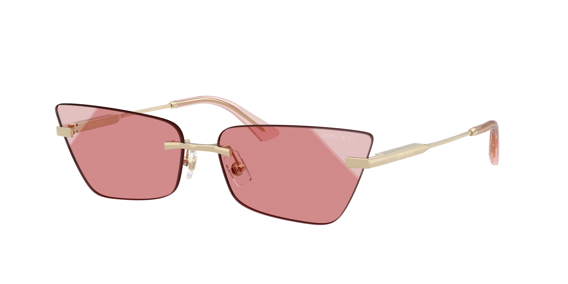 Jimmy Choo Frau Sunglass JC4012 - Rahmenfarbe: Hellgold, Linsenfarbe: Rosa Verlaufstönung