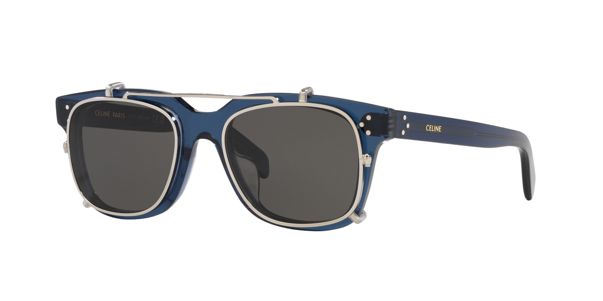 Celine Homme Sunglass CLip On CL40268UCL - Couleur du Monture Bleu Couleur de Lentille Gris 195 €