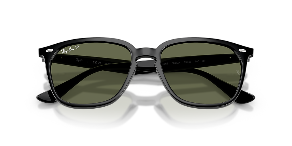 Ray-Ban RB4362 L (55 - 18) with Green lenses and Black frame