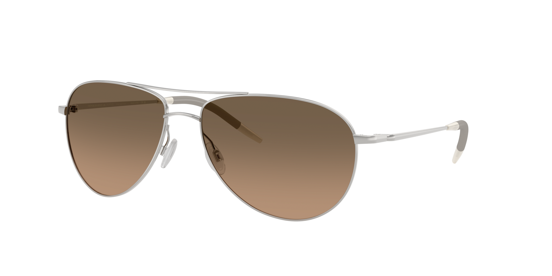 Oliver Peoples Mann Sunglass OV1002S Benedict - Rahmenfarbe: Silber, Linsenfarbe: Sandstone mit Verlauf polarisiert