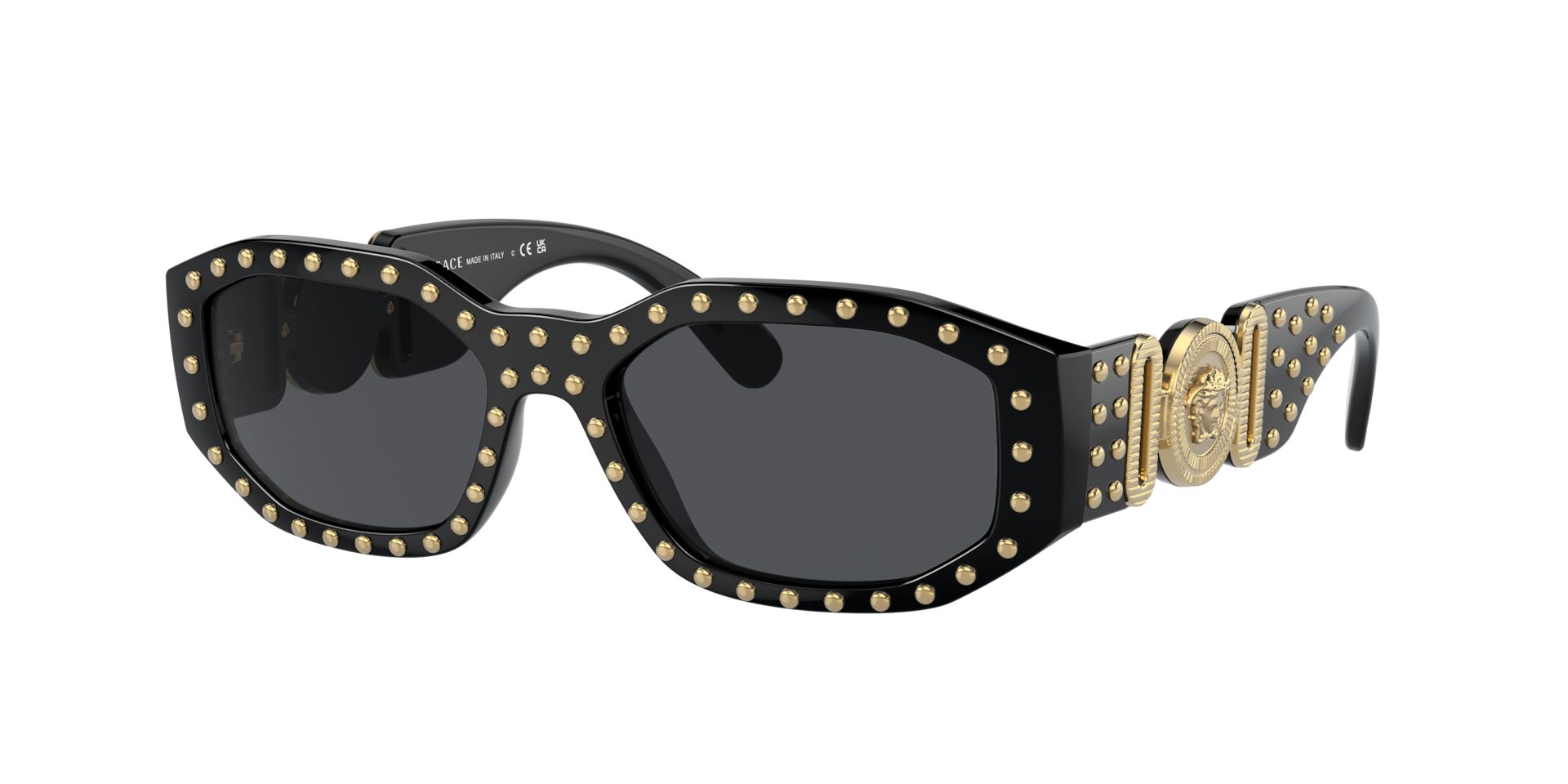 Versace Unisex Sunglass Biggie -  Frame color: Black, Lens color: Dark Grey
