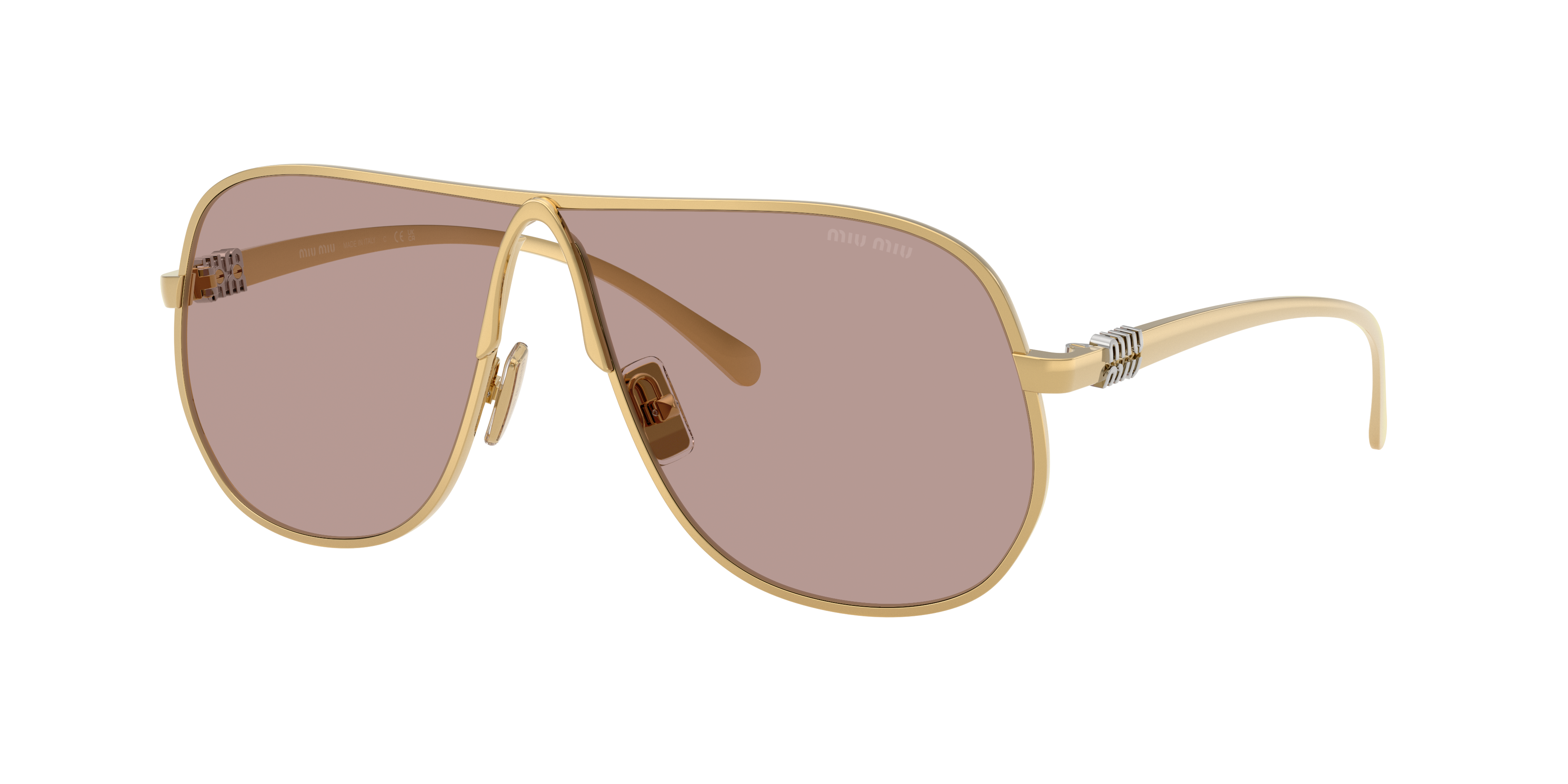 Miu Miu MU A56S L (66 - 02) with Violet lenses and Gold frame