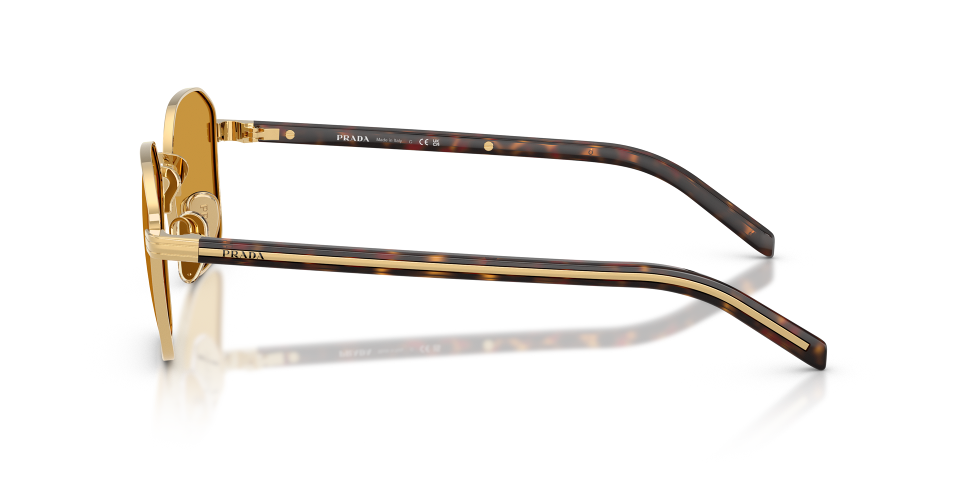 Prada PR C50S XS (51 - 20) with Brown lenses and Gold frame